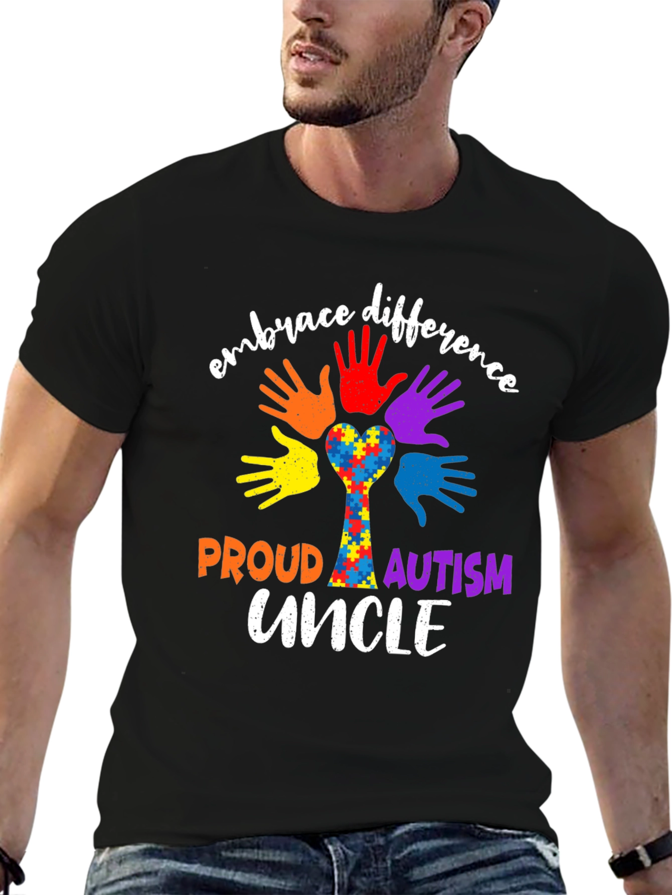 Proud Autism Uncle Embrace Difference T-Shirt