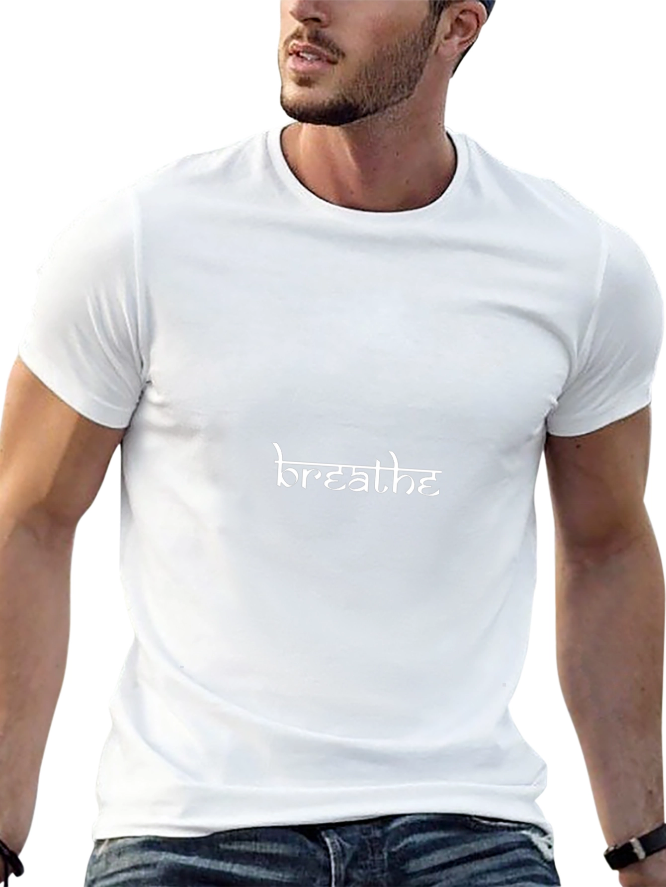 Breathe Graphic Tee - Soft Cotton Relaxed Fit
