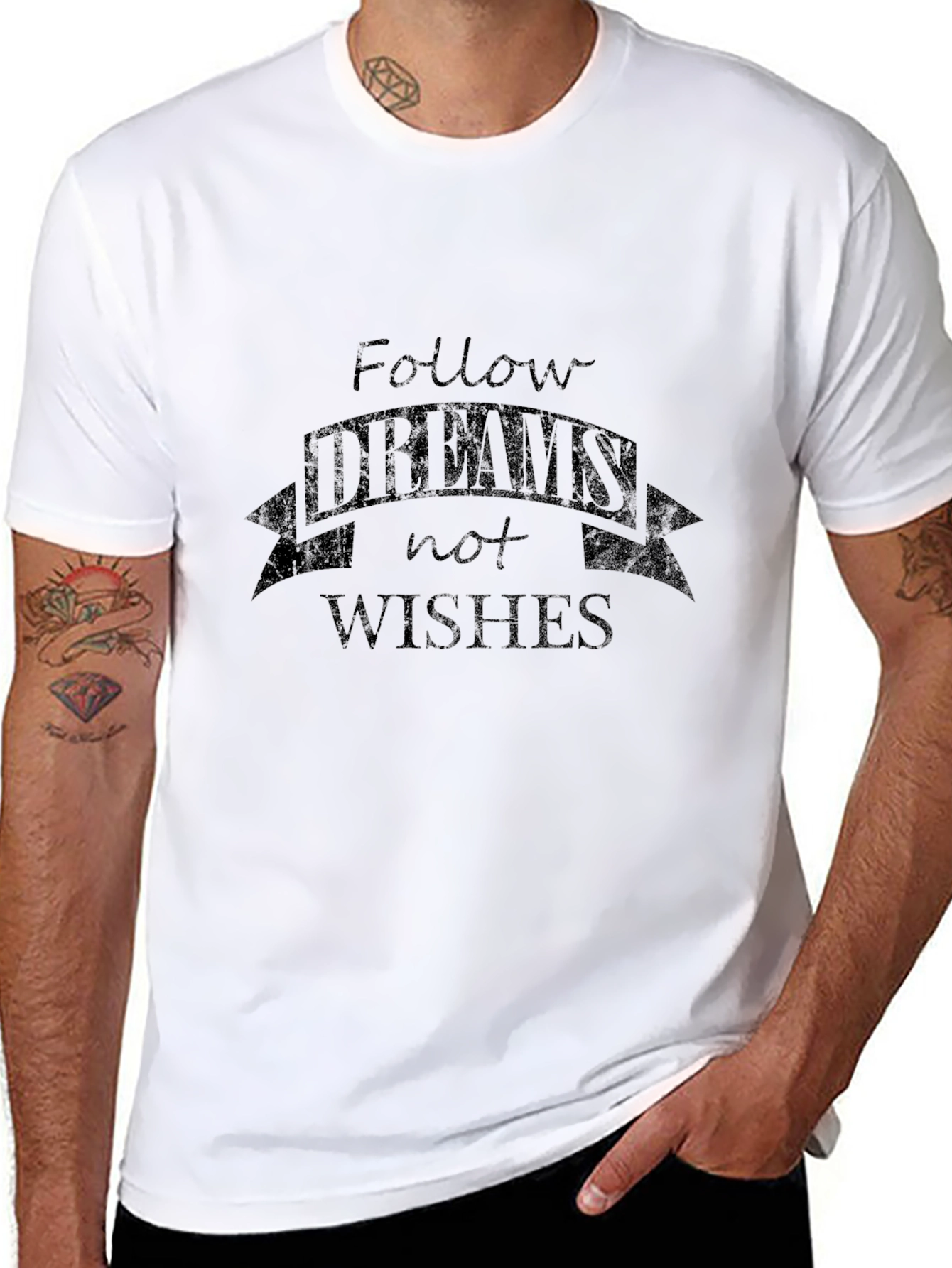 Follow Your Dreams Graphic Tee - Mens Black T-Shirt