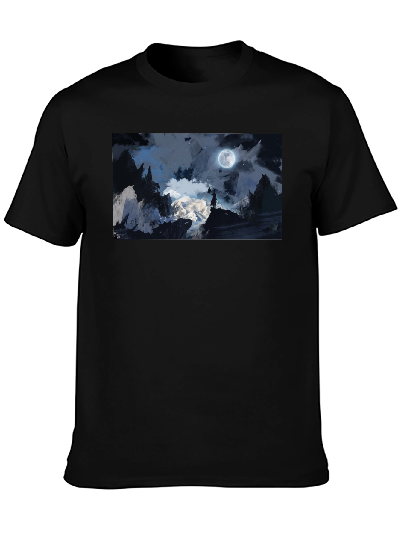 Moonlit Mountain T-Shirt - Black