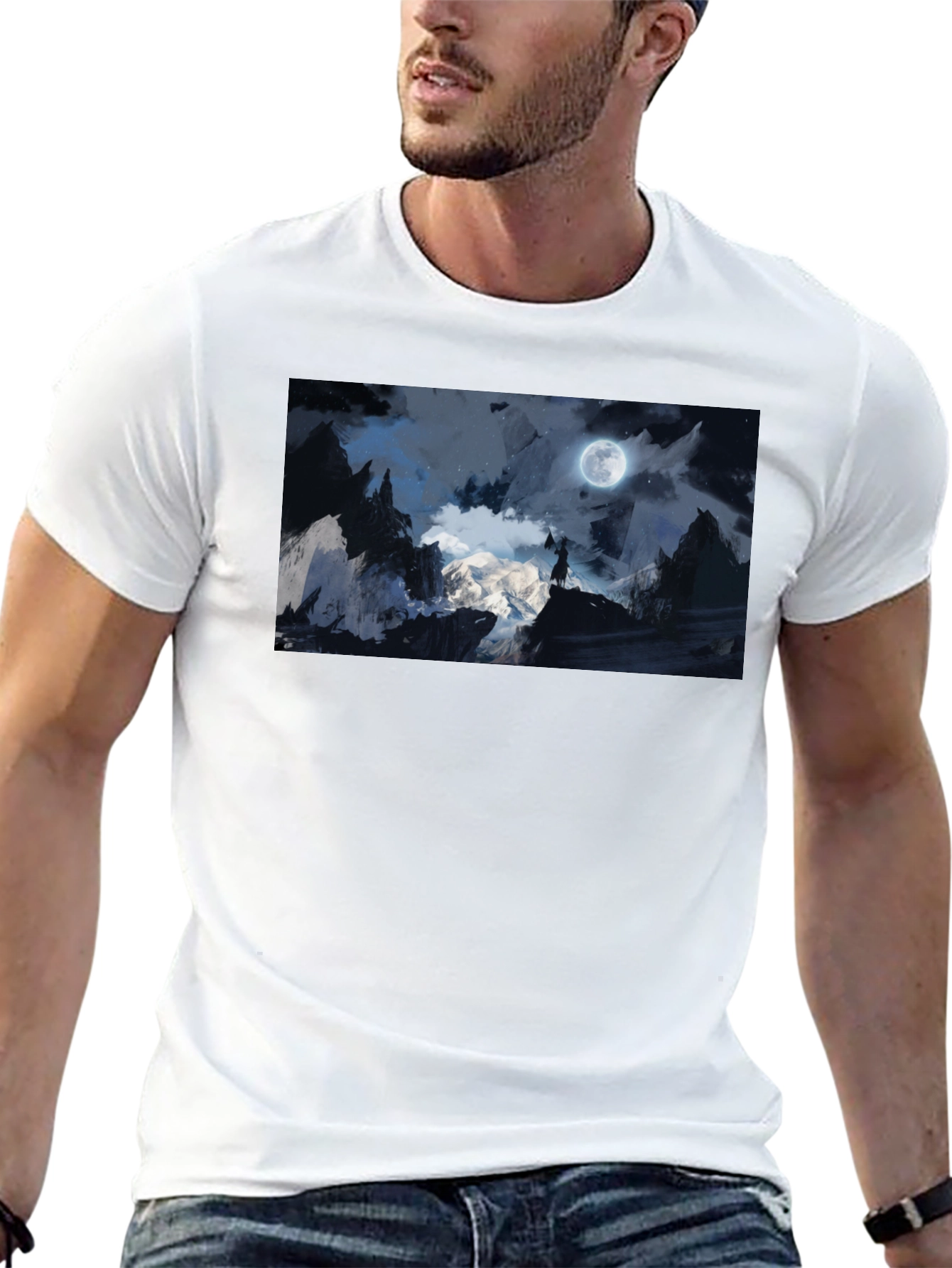 Moonlit Mountain T-Shirt - Black