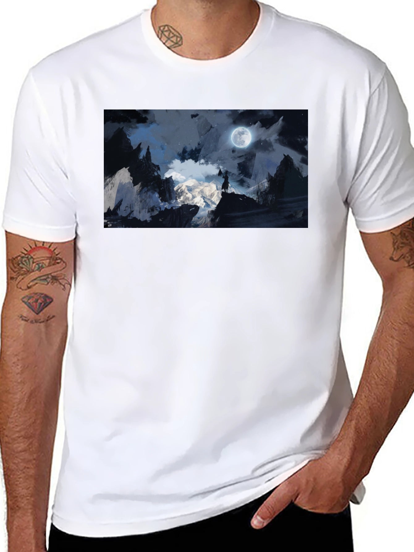 Moonlit Mountain T-Shirt - Black