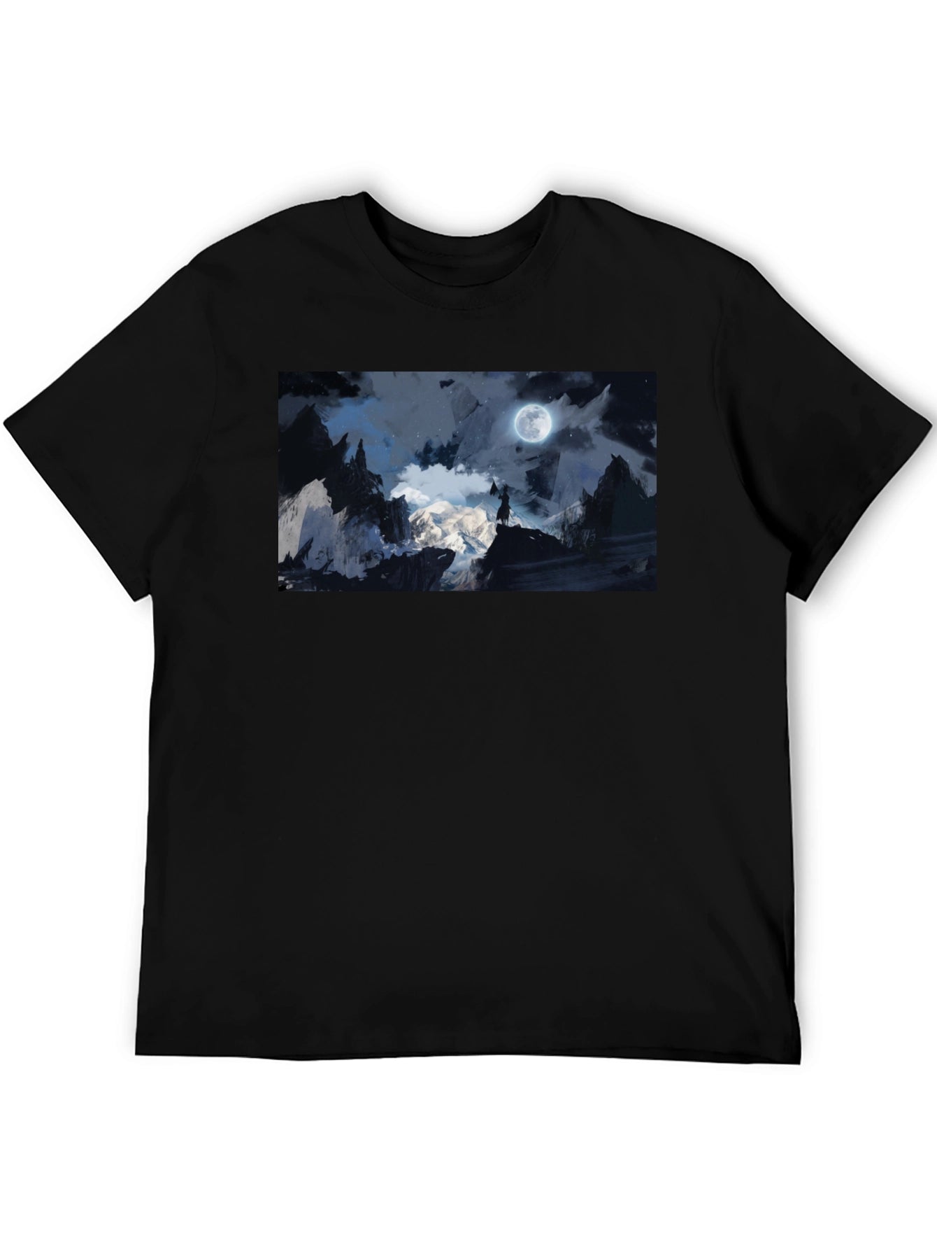 Moonlit Mountain T-Shirt - Black