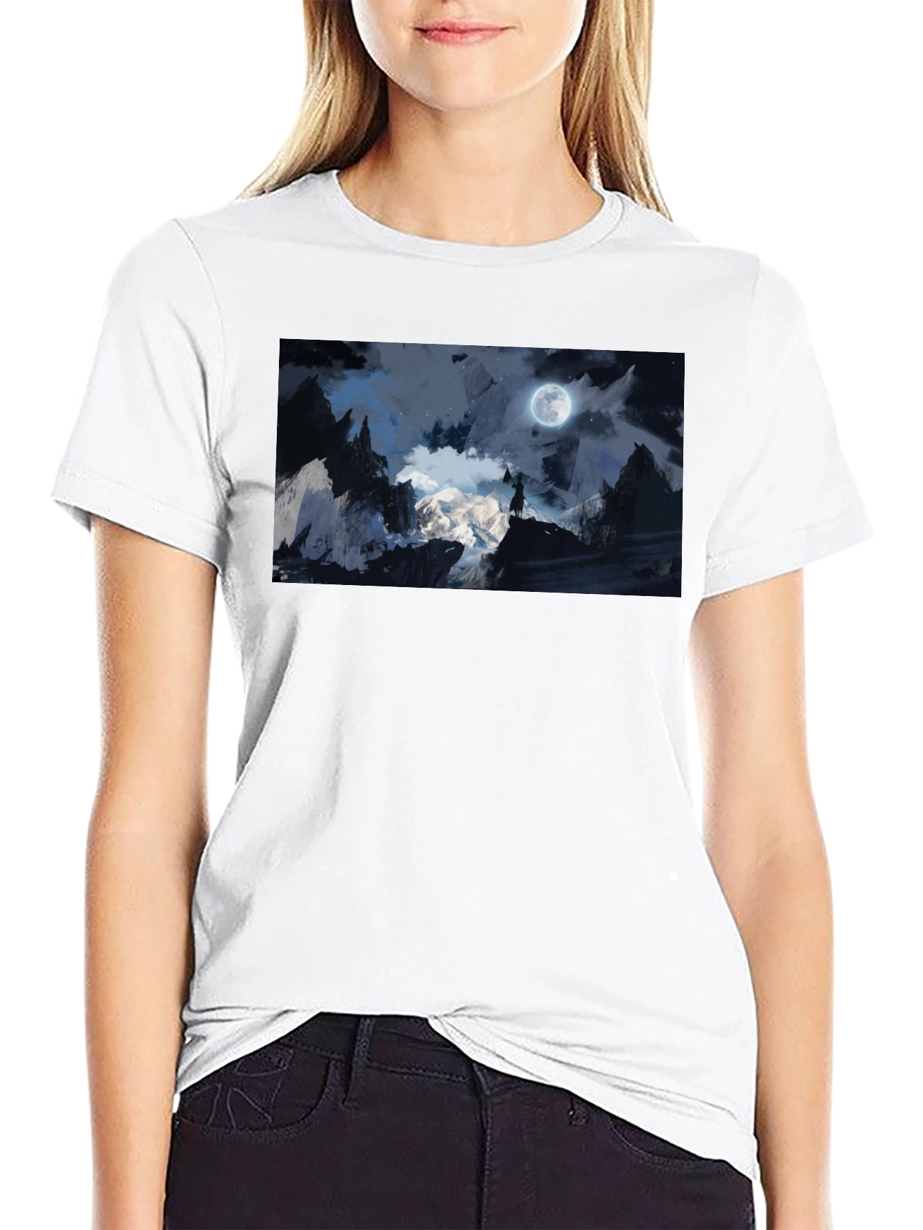 Moonlit Mountain T-Shirt - Black