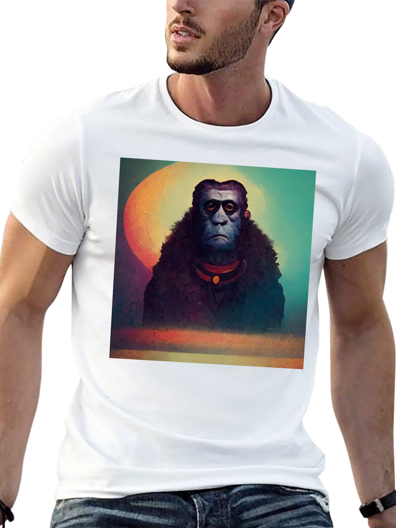 Surreal Ape Art Black T-Shirt