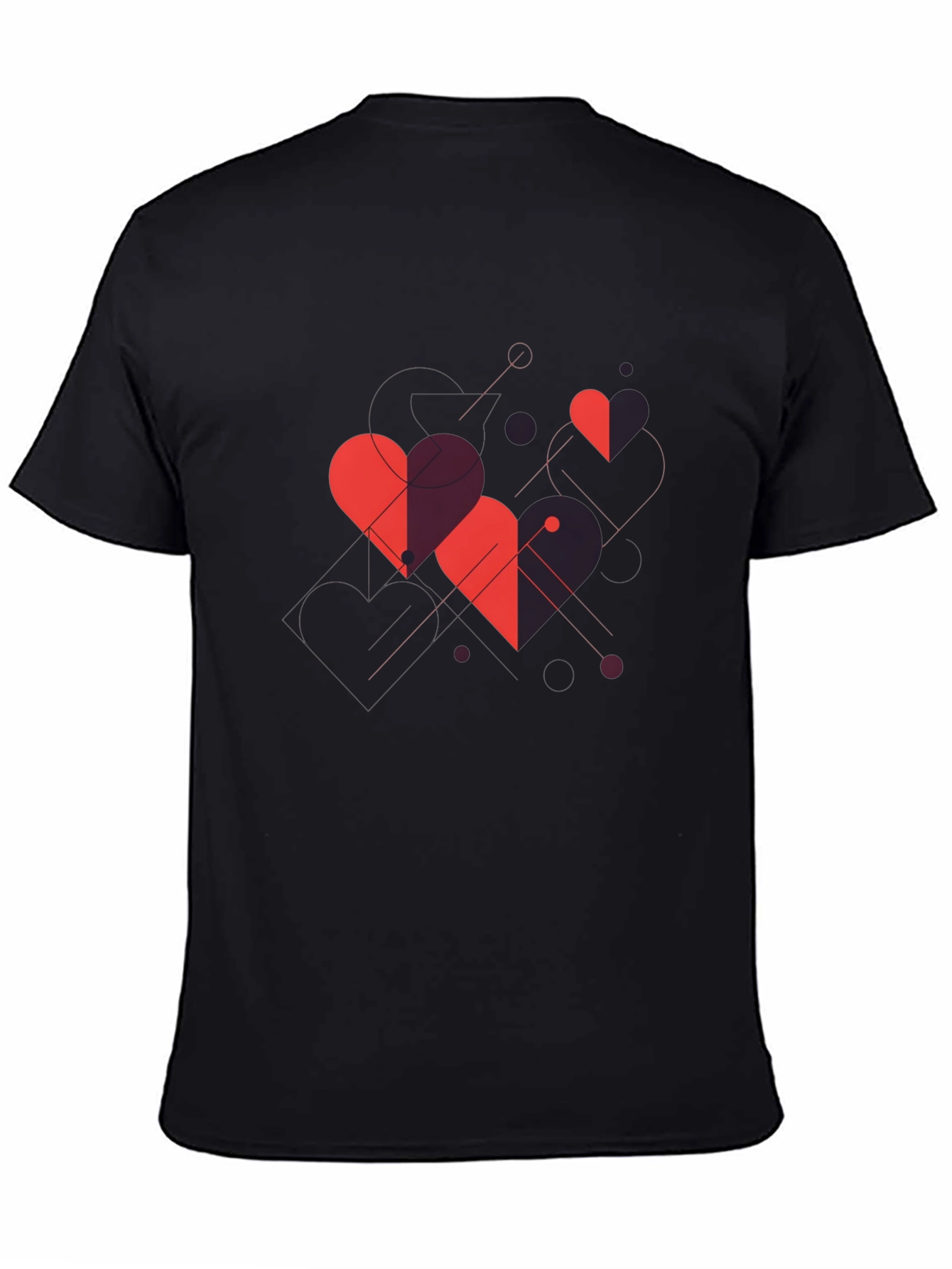 Geometric Hearts Graphic Tee - Modern Style