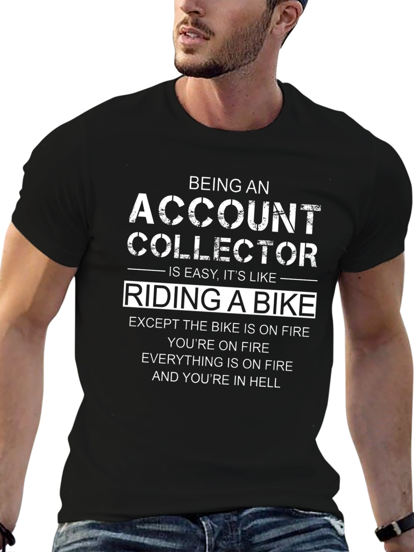 Account Collector Riding Bike Funny T-Shirt