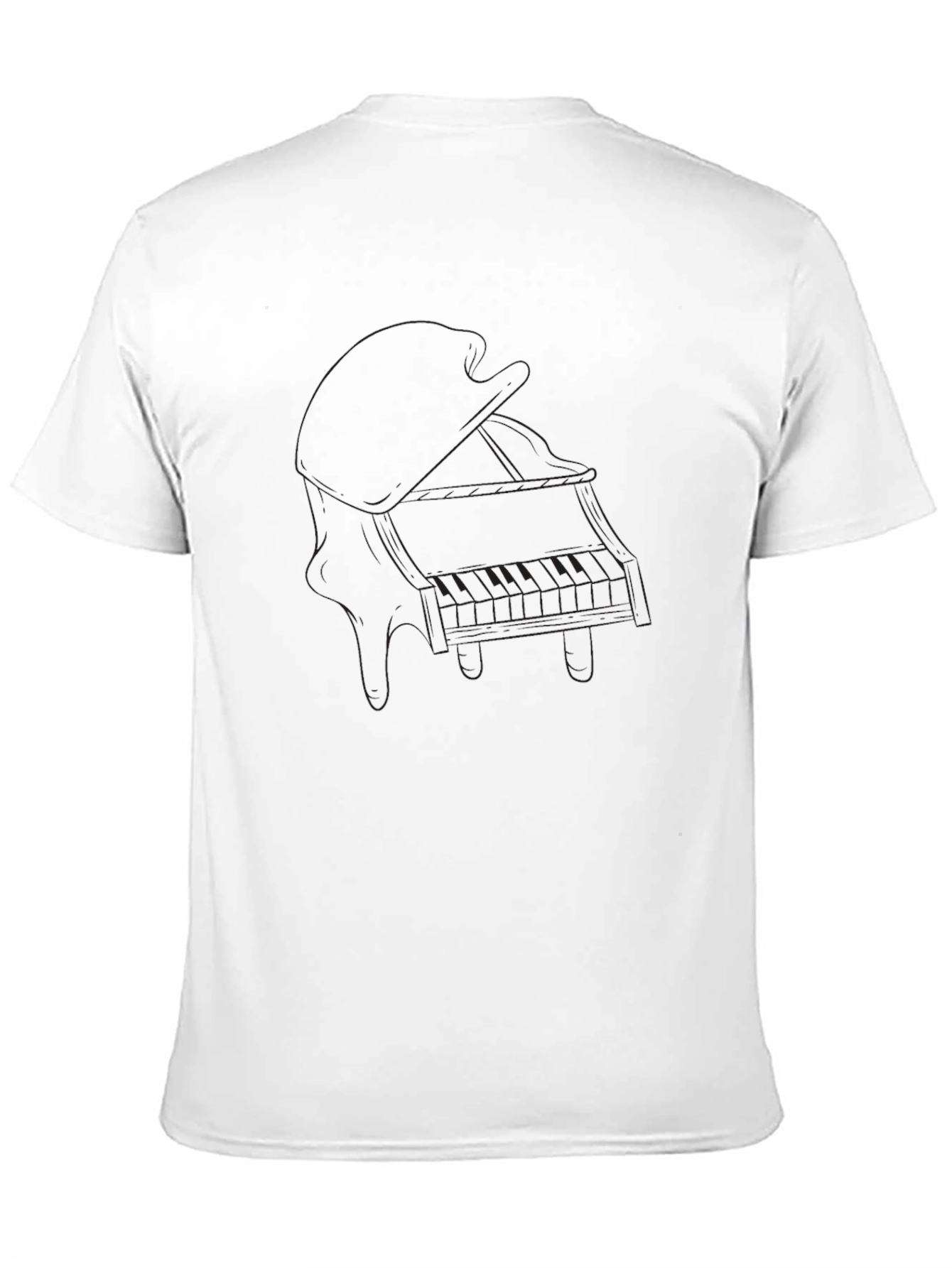 Mens Black Piano Graphic Tee - Soft Cotton Blend