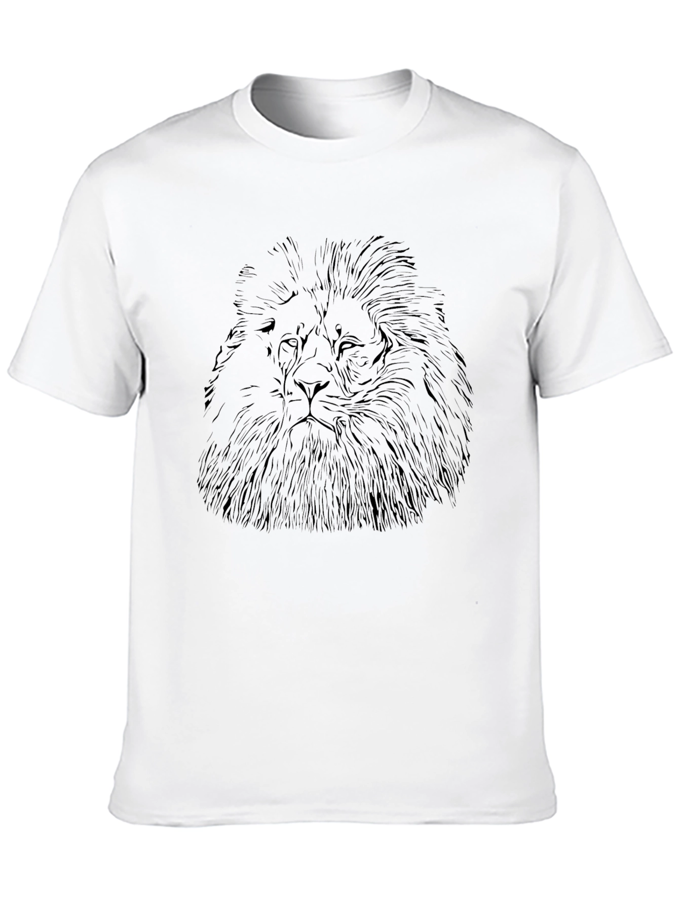 Lion Graphic Tee - Black Cotton T-Shirt