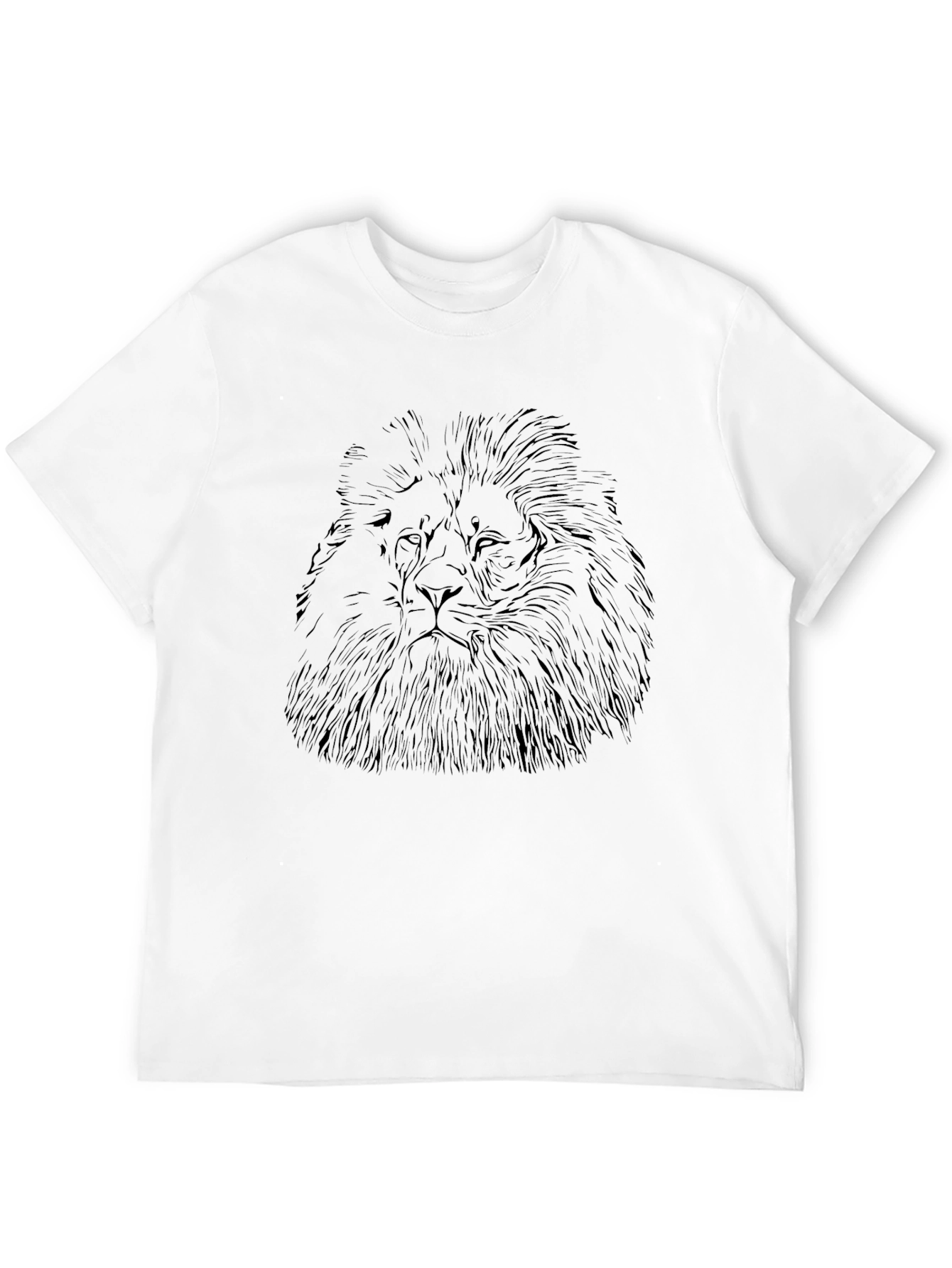Lion Graphic Tee - Black Cotton T-Shirt
