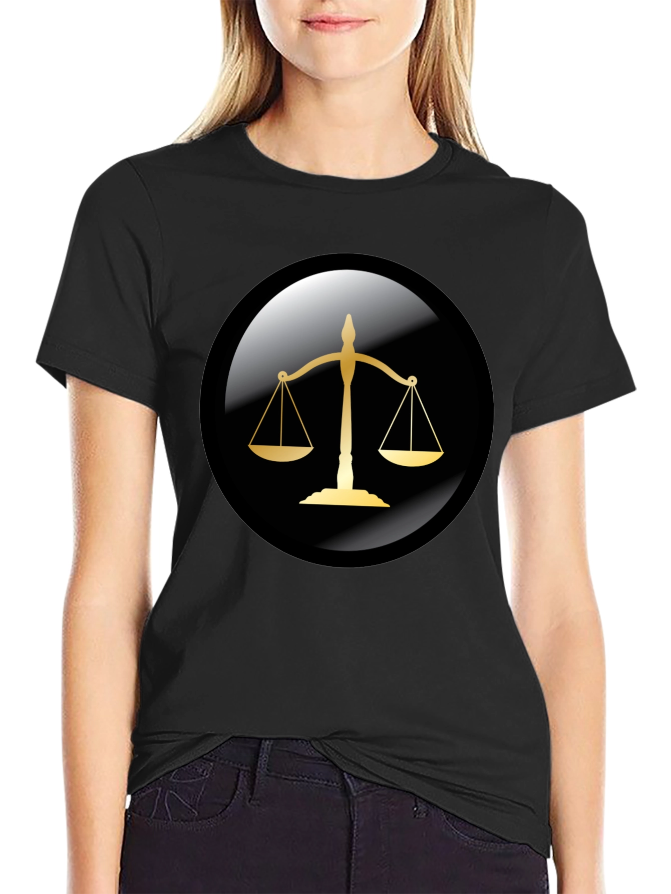 Scales of Justice Graphic Tee - Black