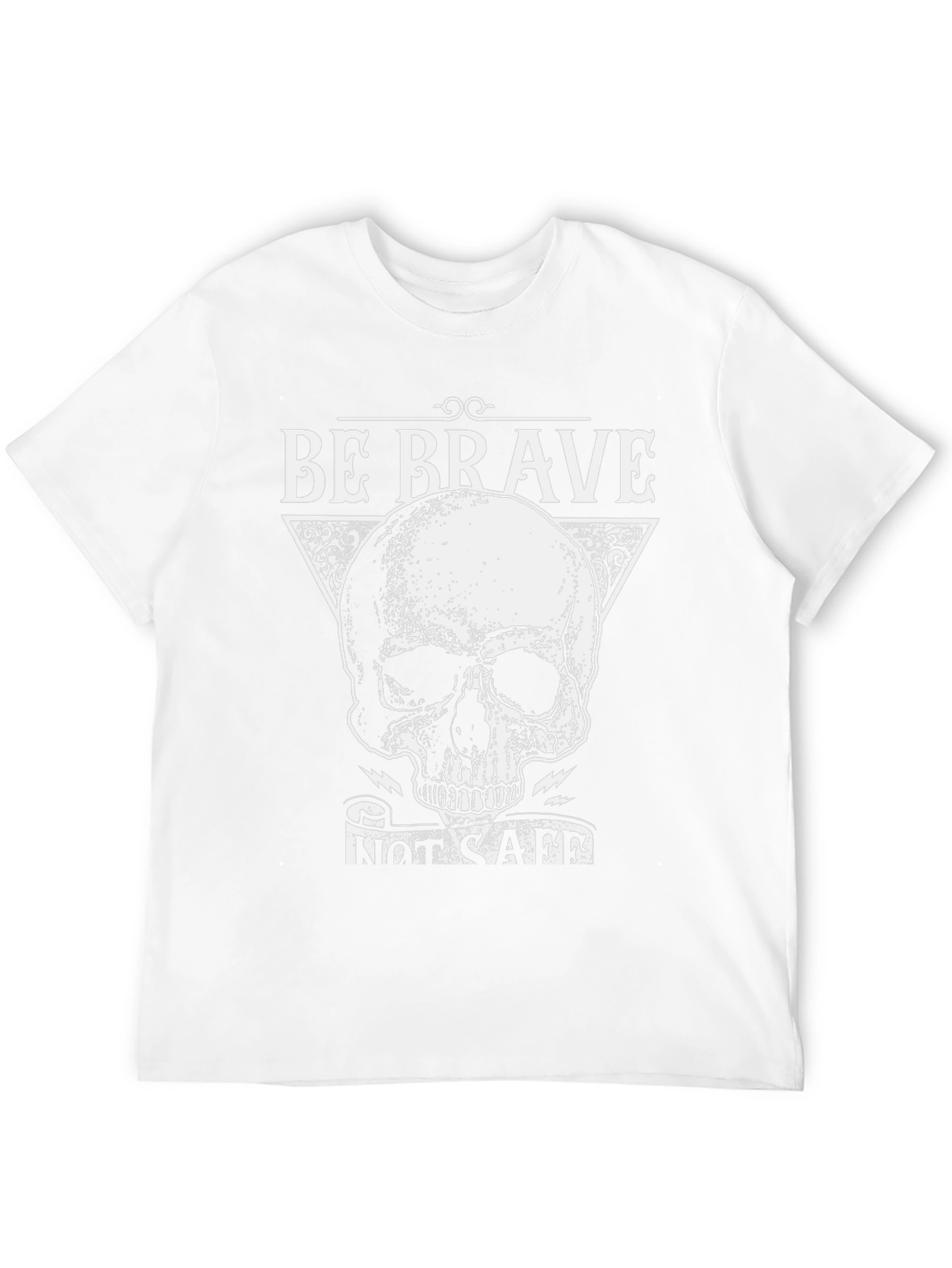 Be Brave T-Shirt with Skull Graphic - Black