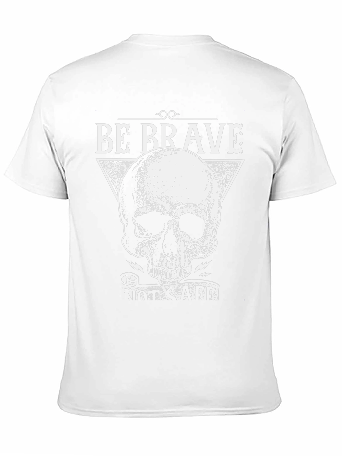 Be Brave T-Shirt with Skull Graphic - Black