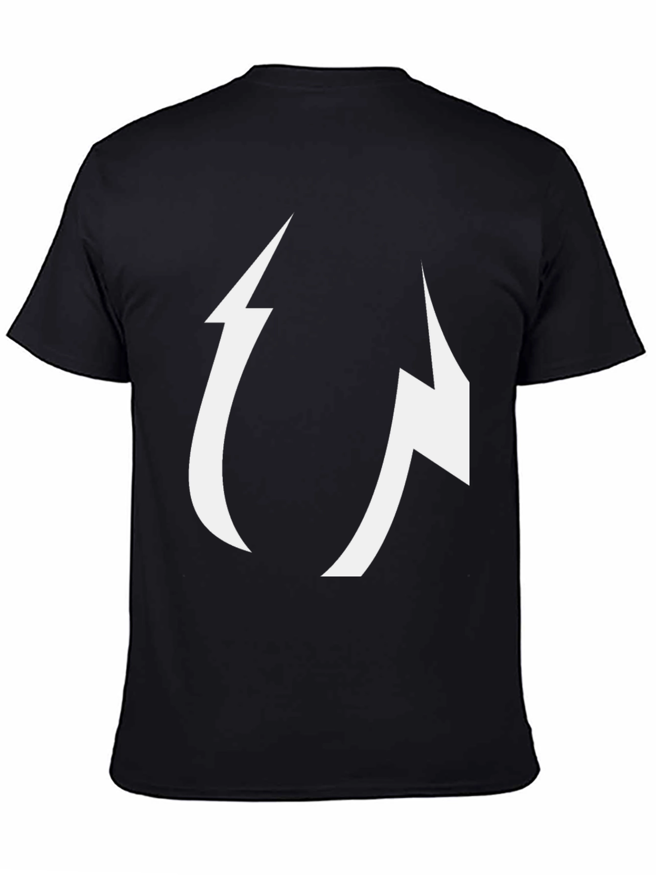 Abstract Lightning Bolt Graphic Black Tee