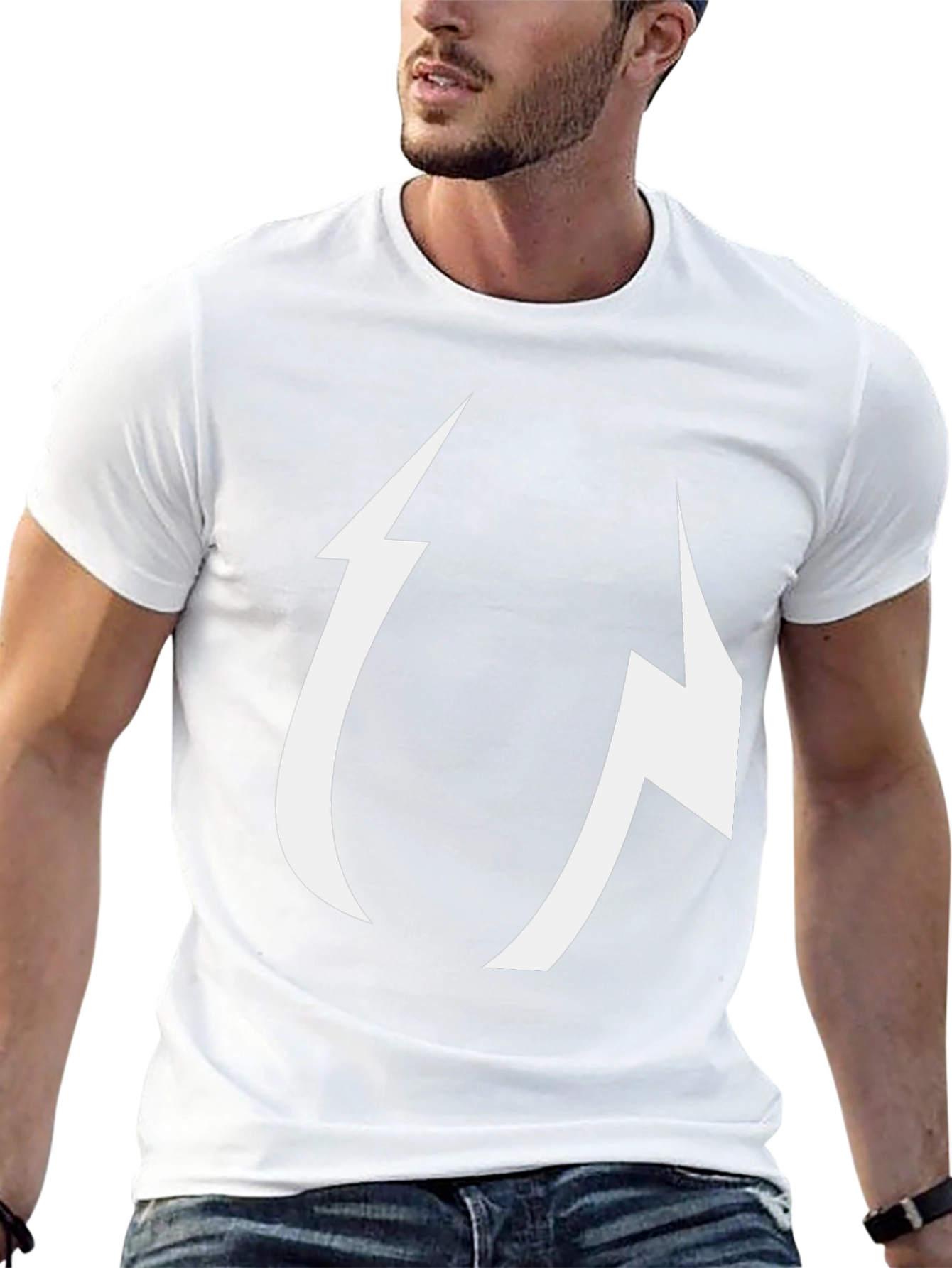 Abstract Lightning Bolt Graphic Black Tee