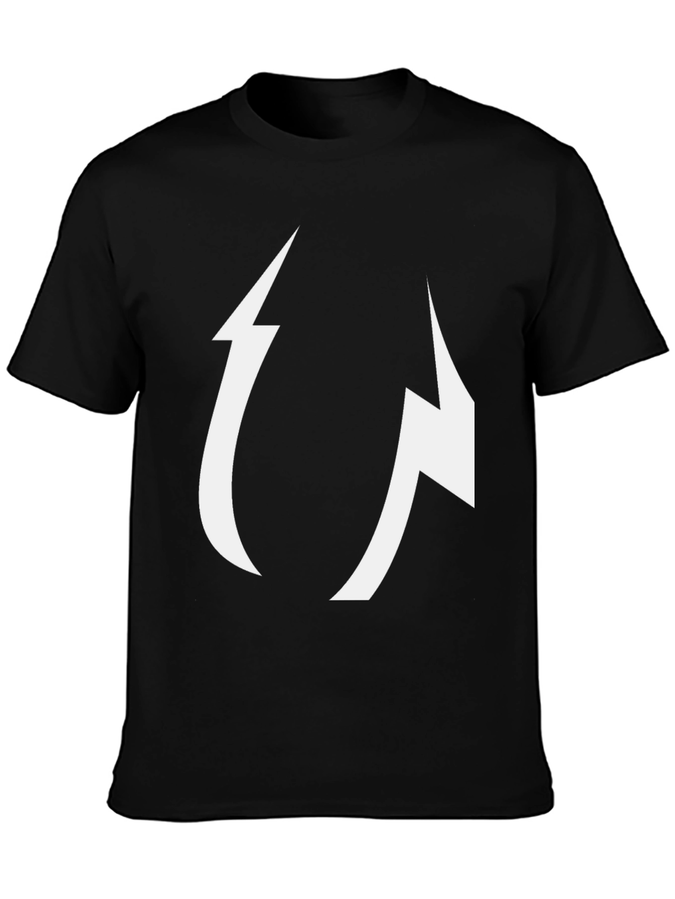 Abstract Lightning Bolt Graphic Black Tee