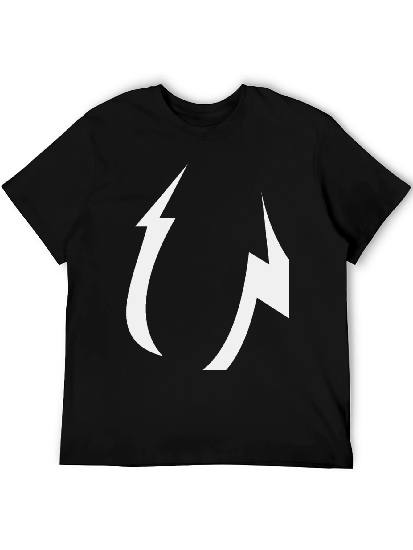 Abstract Lightning Bolt Graphic Black Tee