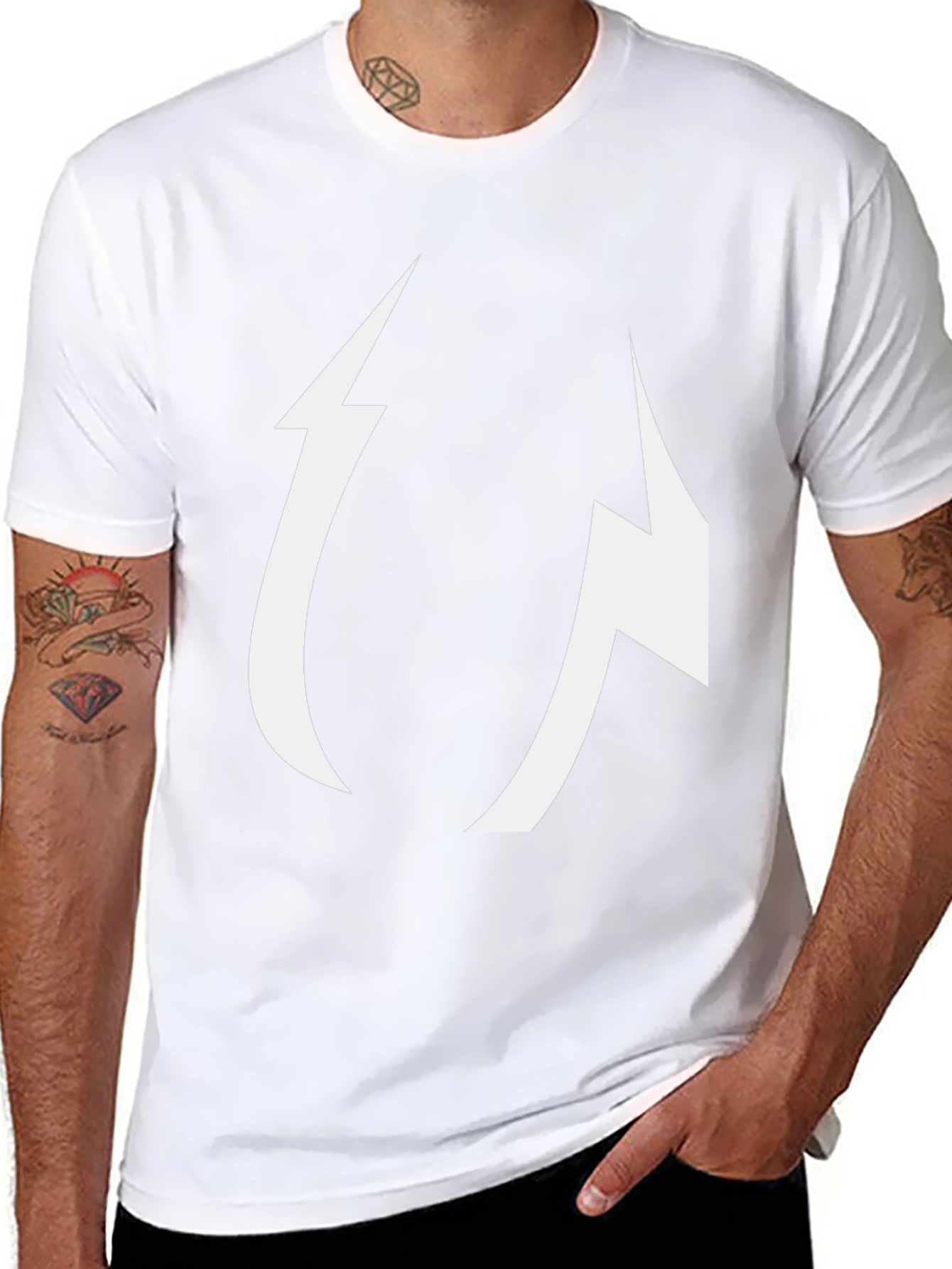 Abstract Lightning Bolt Graphic Black Tee