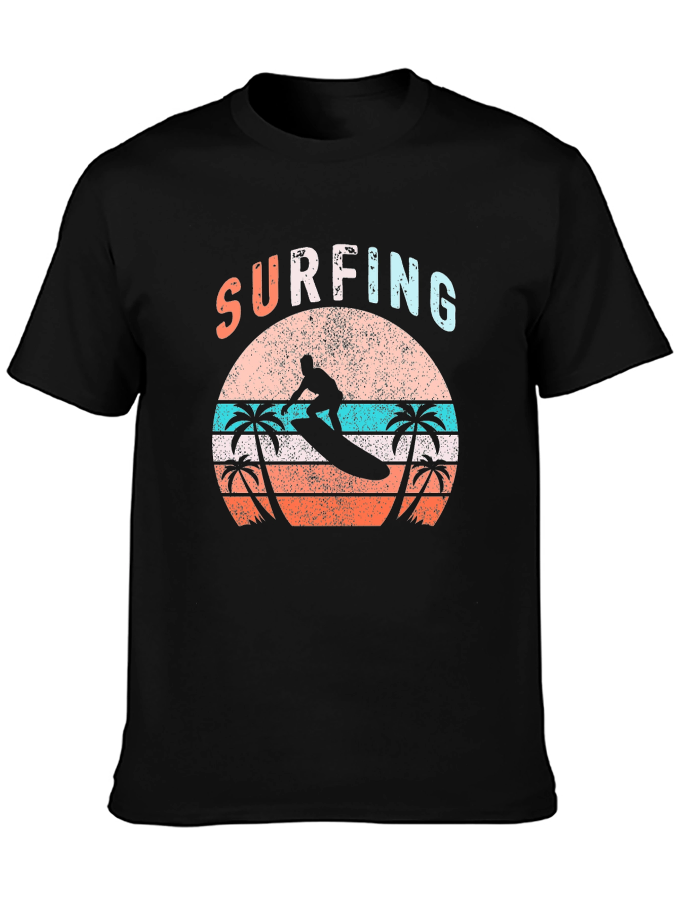 Surfing Sunset Graphic Tee - Beach Vibes