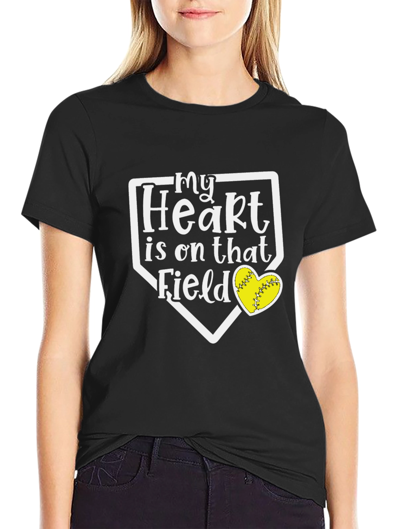 My Heart Is On That Field Softball T-Shirt
