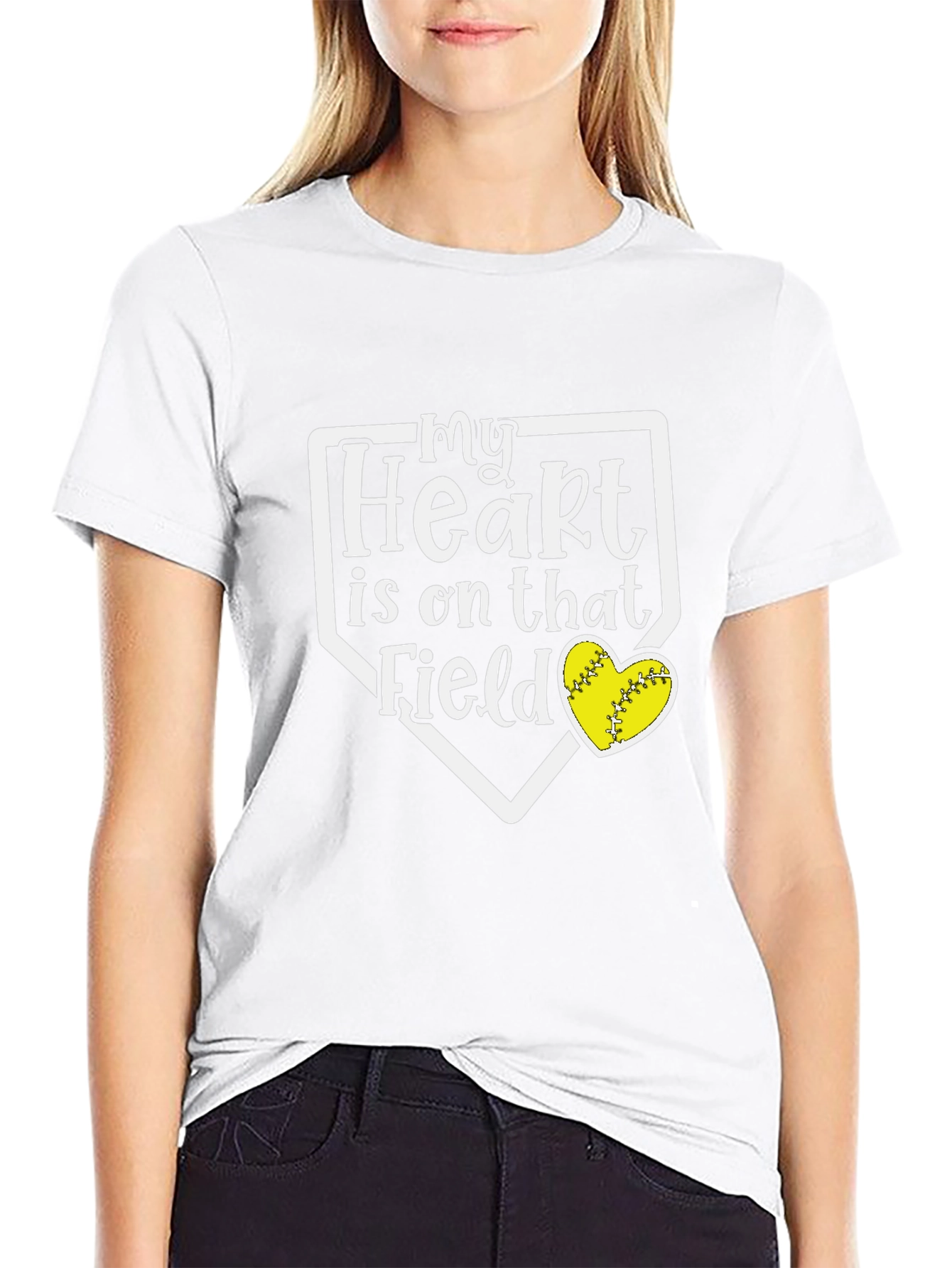 My Heart Is On That Field Softball T-Shirt