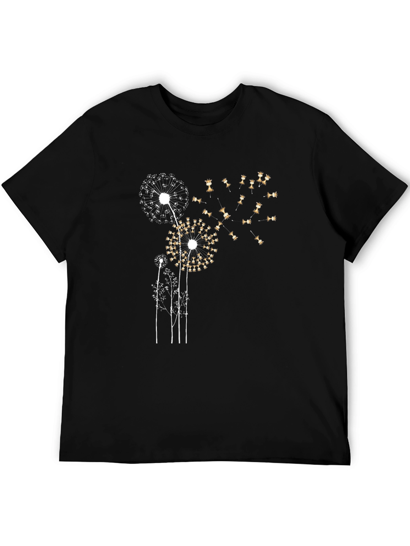 Dandelion Graphic T-Shirt - Black Cotton Blend