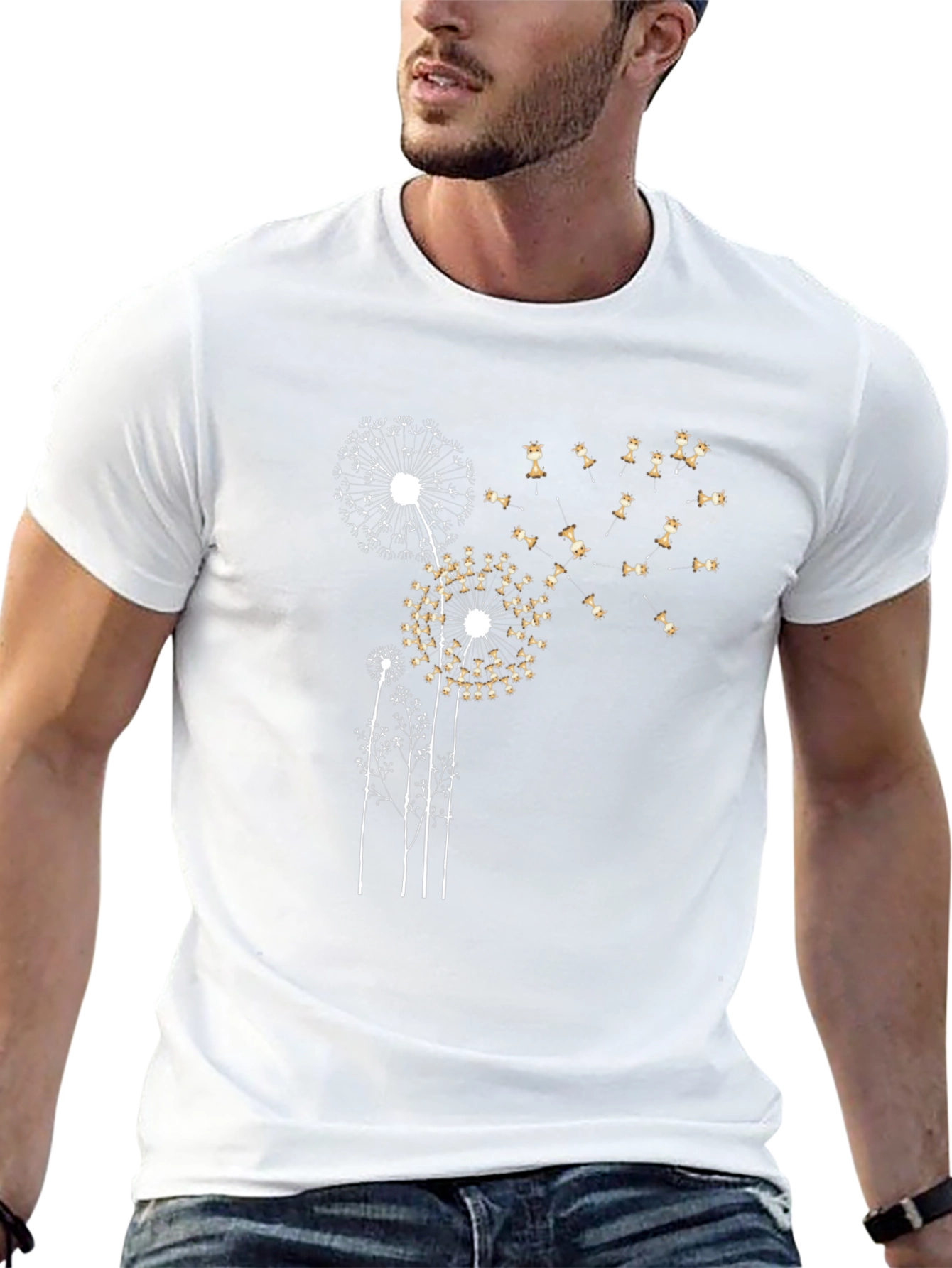 Dandelion Graphic T-Shirt - Black Cotton Blend