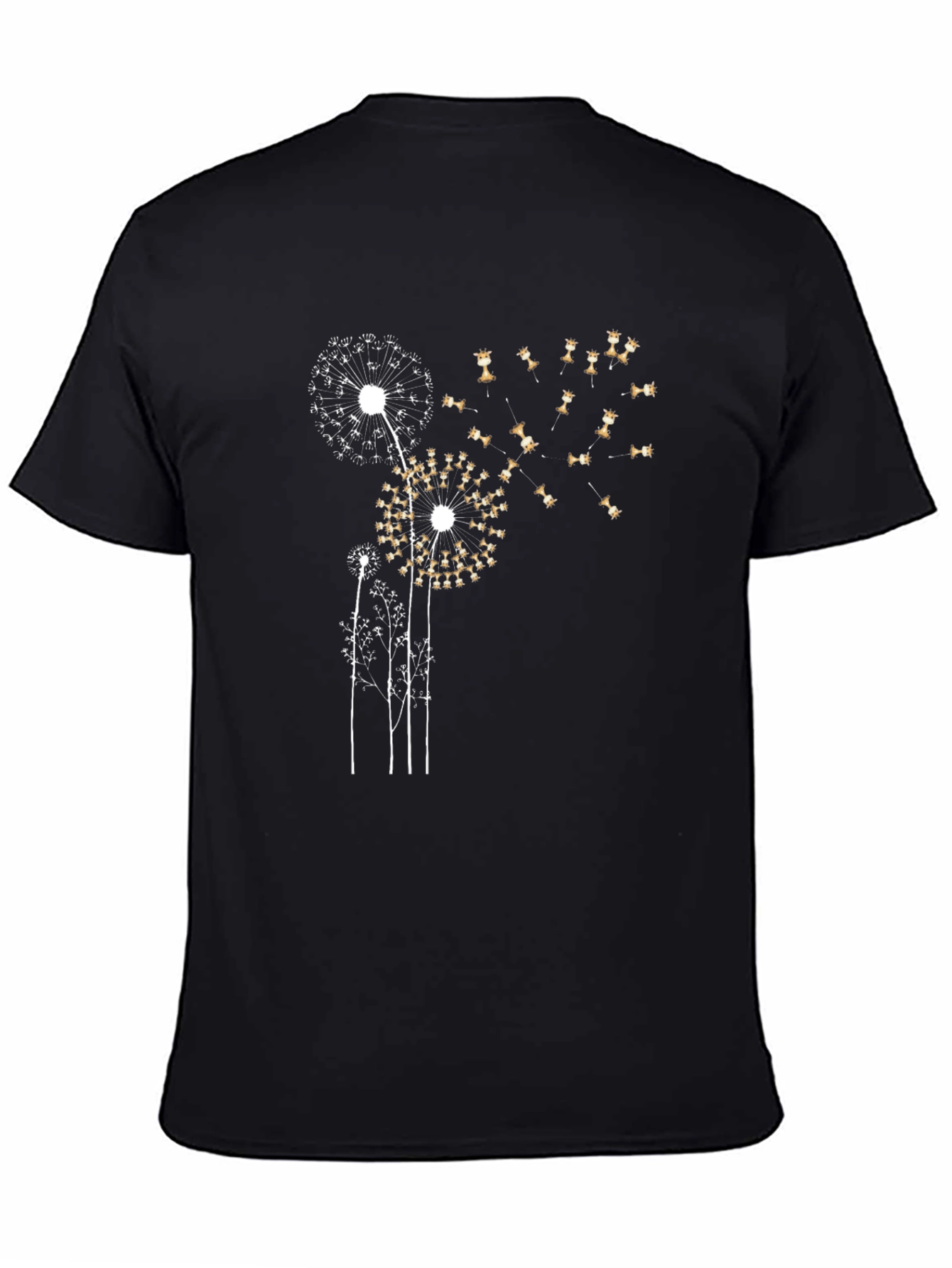 Dandelion Graphic T-Shirt - Black Cotton Blend