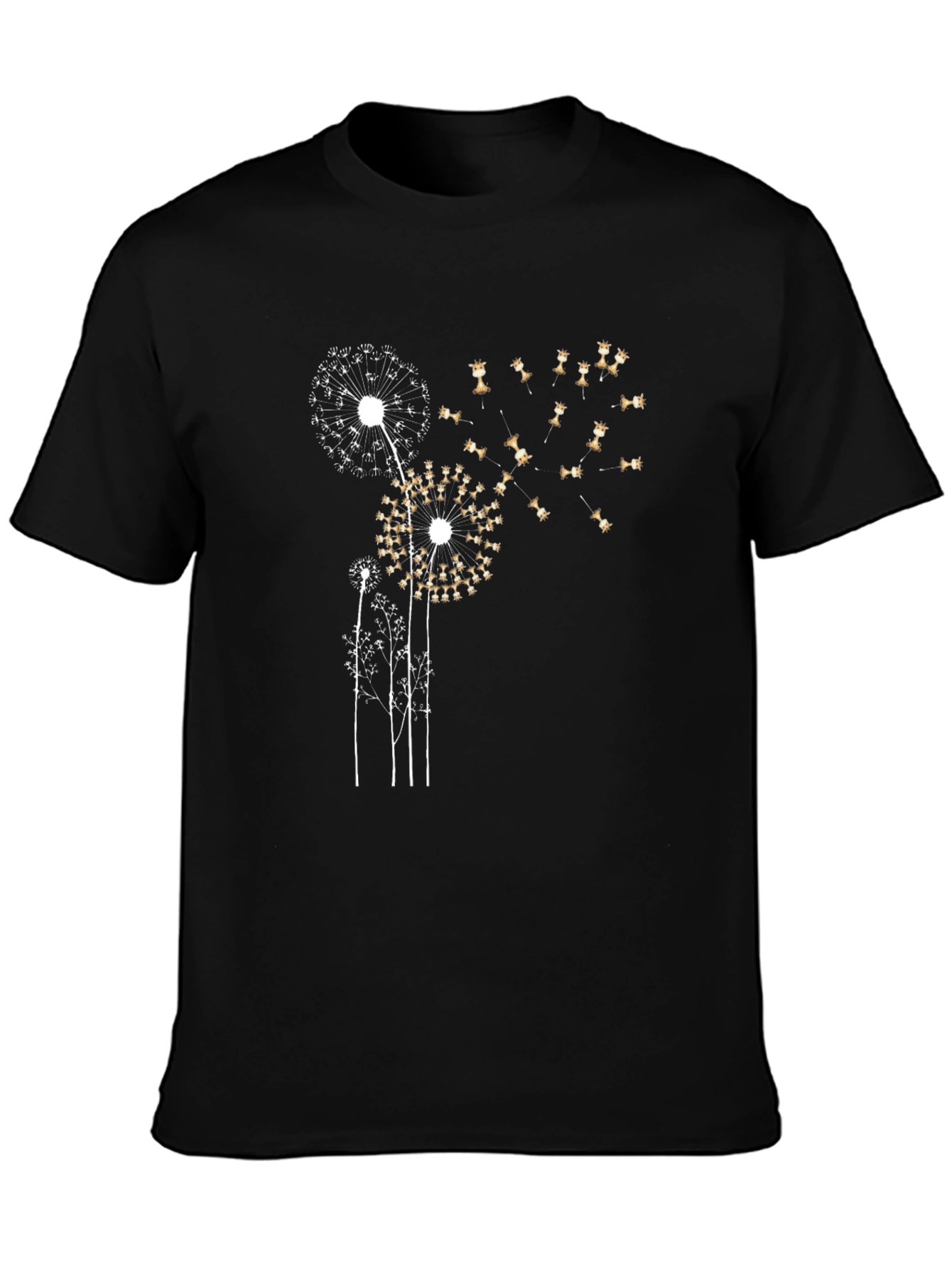 Dandelion Graphic T-Shirt - Black Cotton Blend