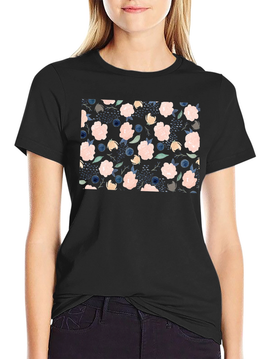 Floral Blossom T-Shirt - Stylish Black Tee