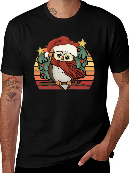Christmas Owl T-Shirt Holiday Season Tee