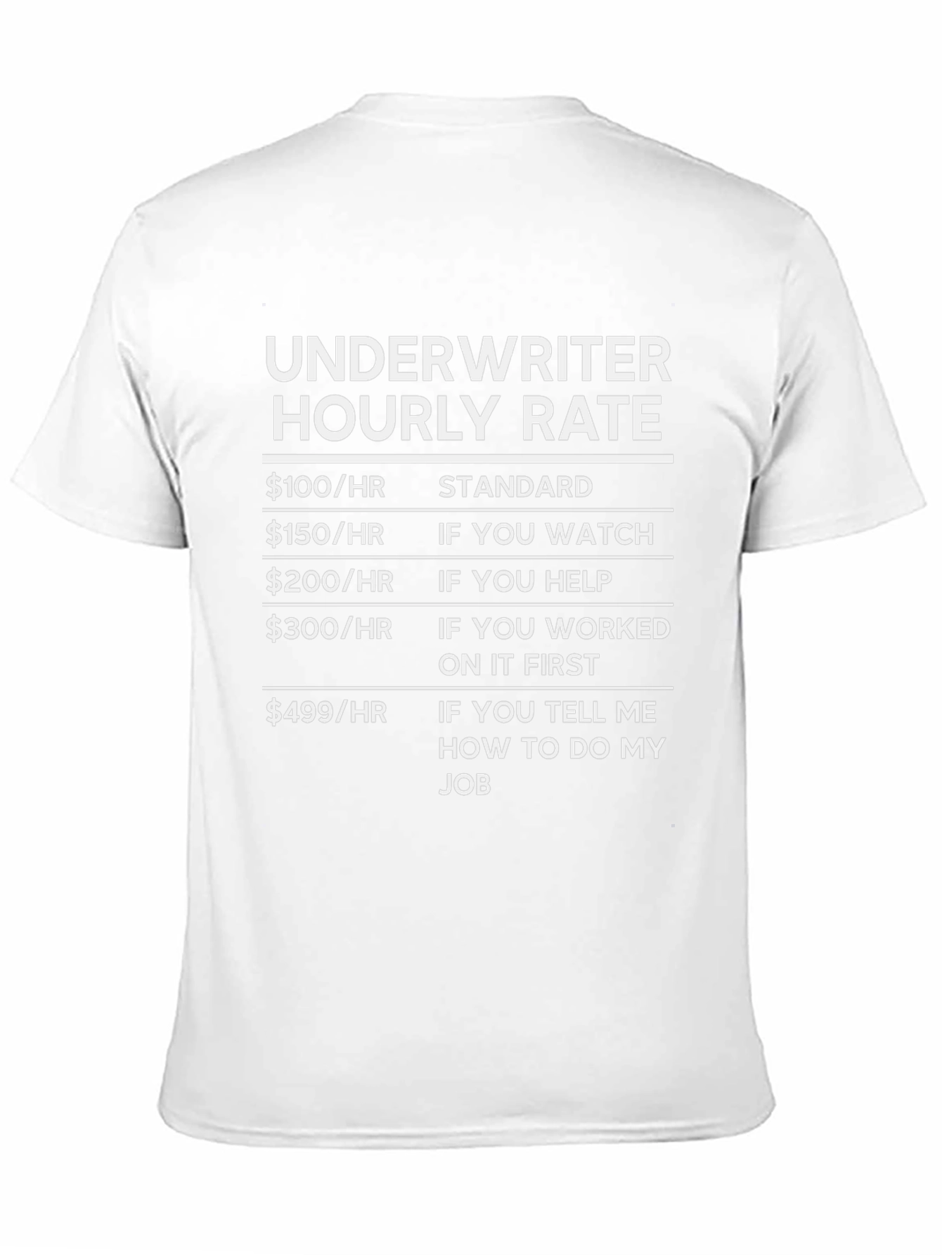 Underwriter Hourly Rate Black Graphic Tee