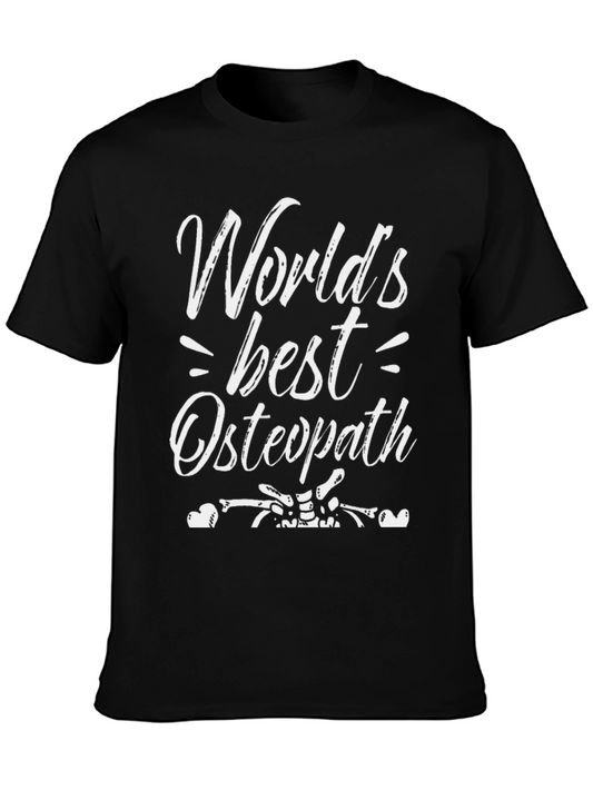 Worlds Best Osteopath T-Shirt Funny Skeleton Tee