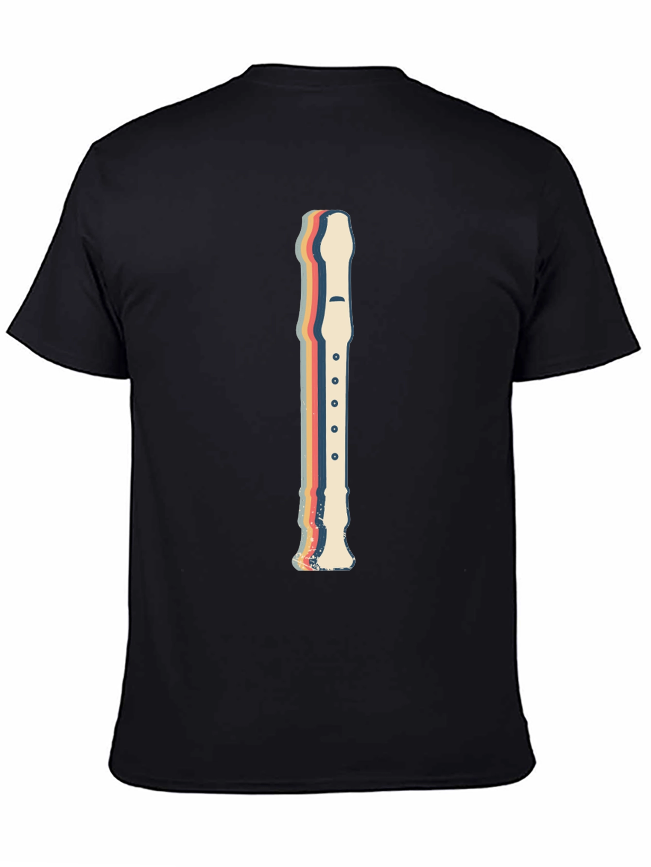 Retro Recorder Music T-Shirt - Black