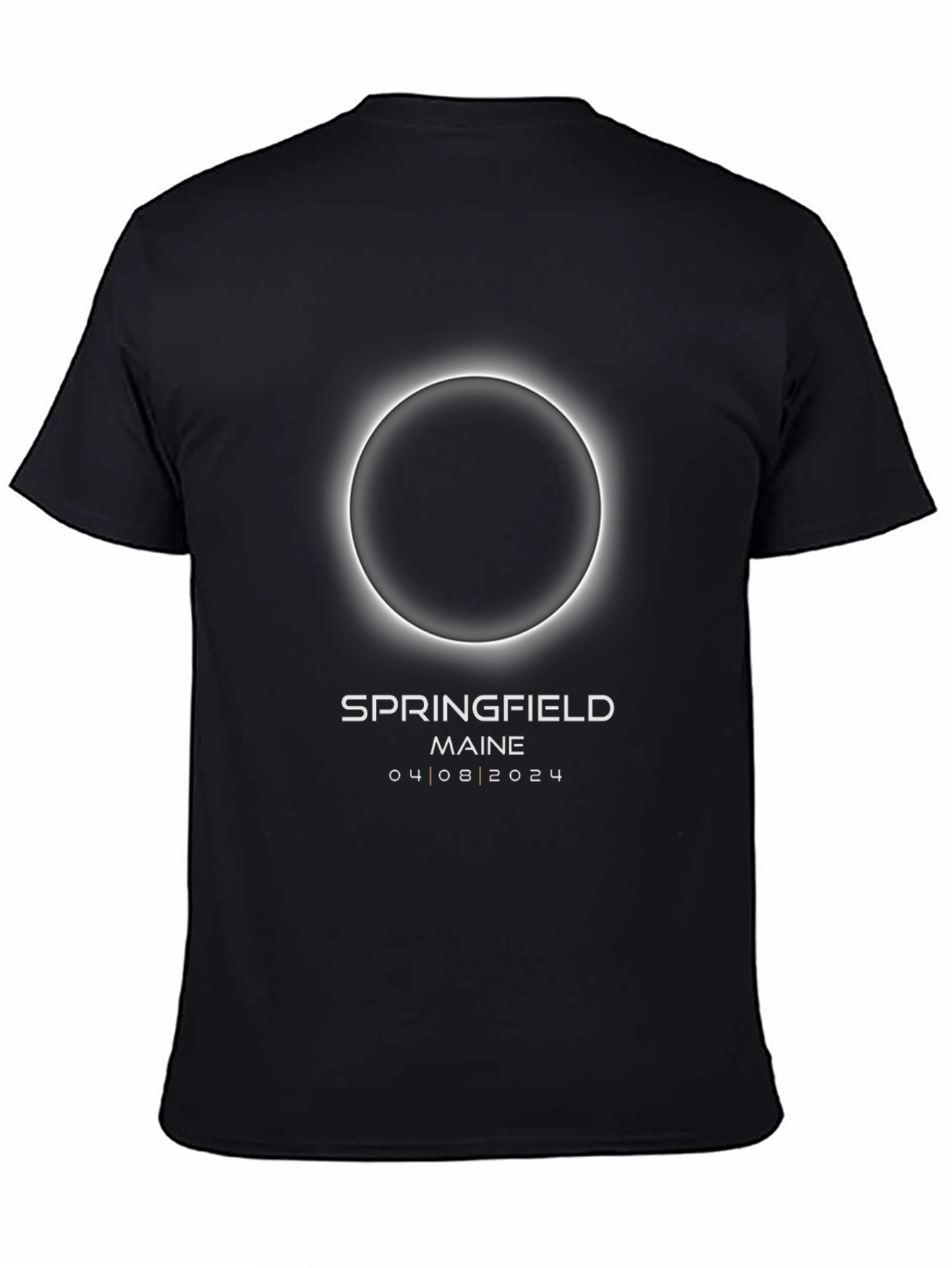 Springfield Maine Eclipse 04/08/2024 Black T-Shirt