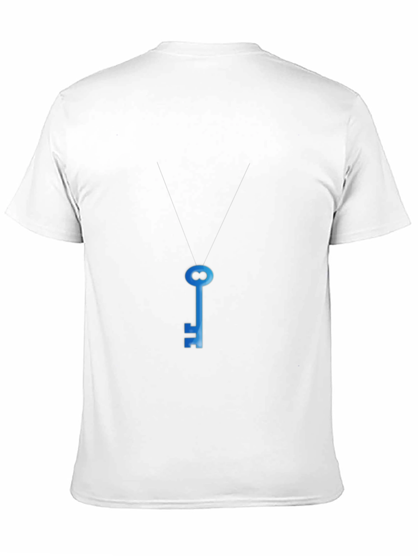 Mens Black T-Shirt with Blue Key Graphic
