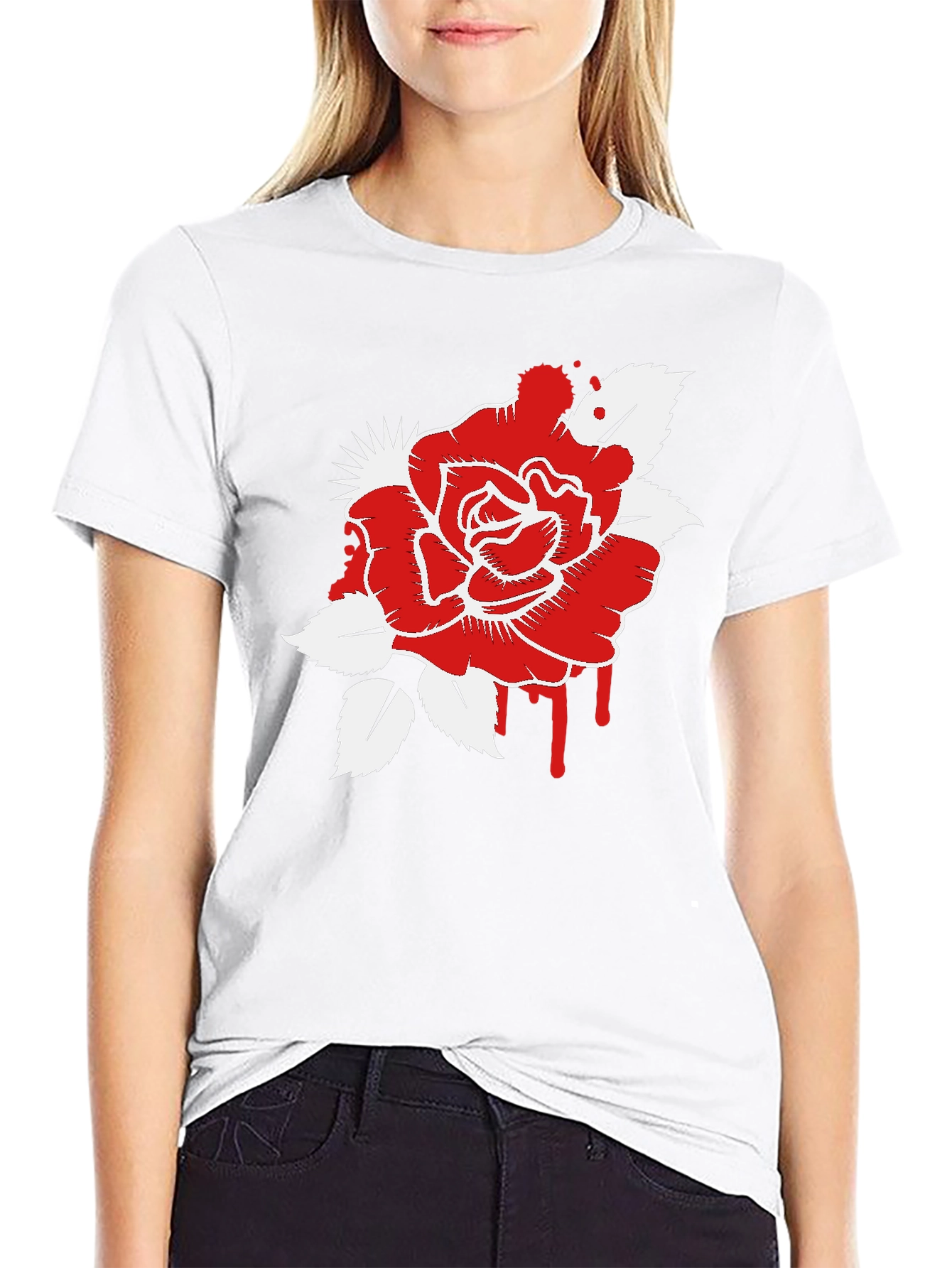 Bloody Rose Graphic T-Shirt - Mens Black Tee
