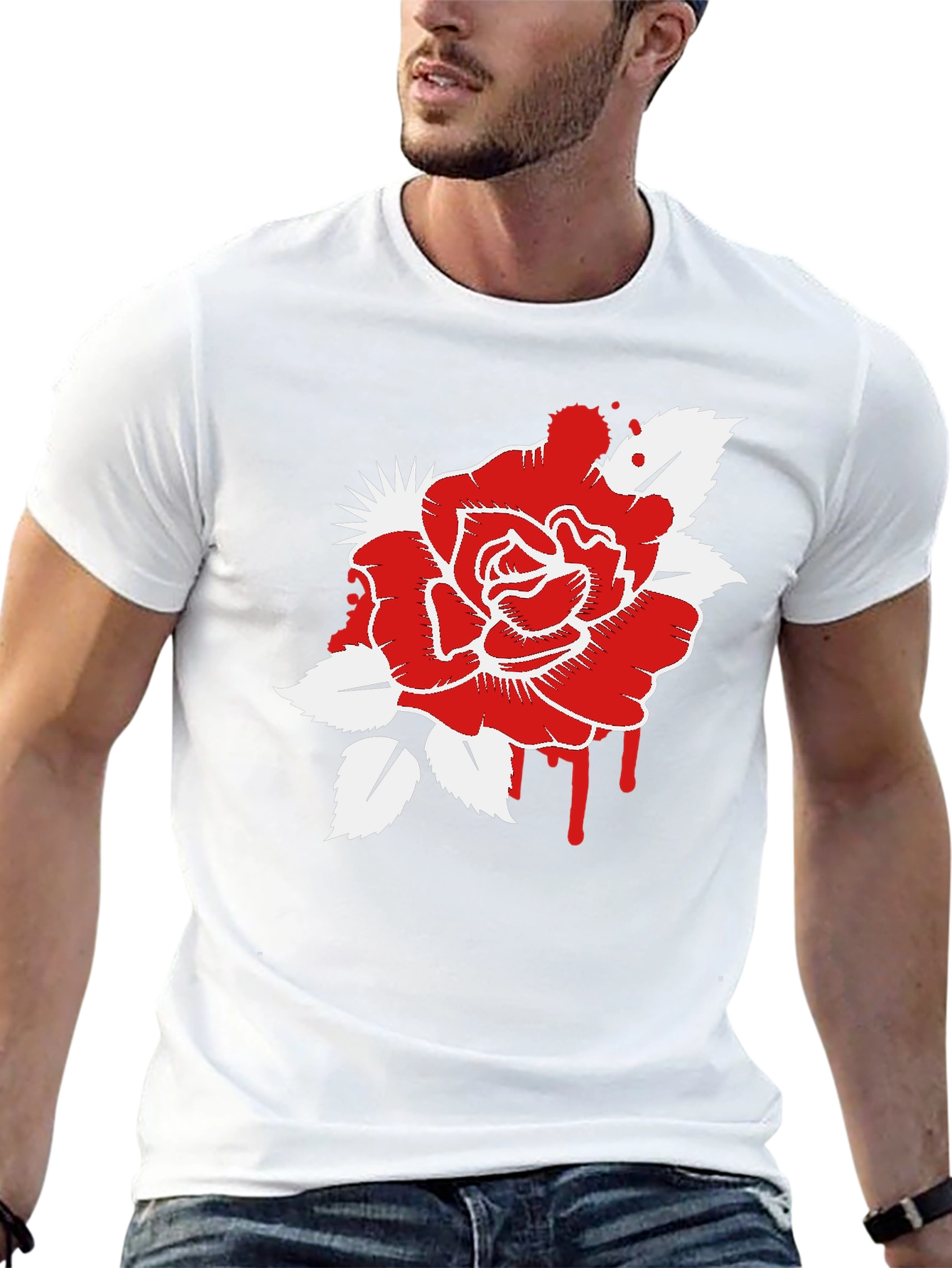 Bloody Rose Graphic T-Shirt - Mens Black Tee