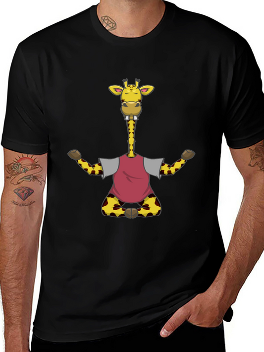 Funny Giraffe T-Shirt - Mens Black Tee