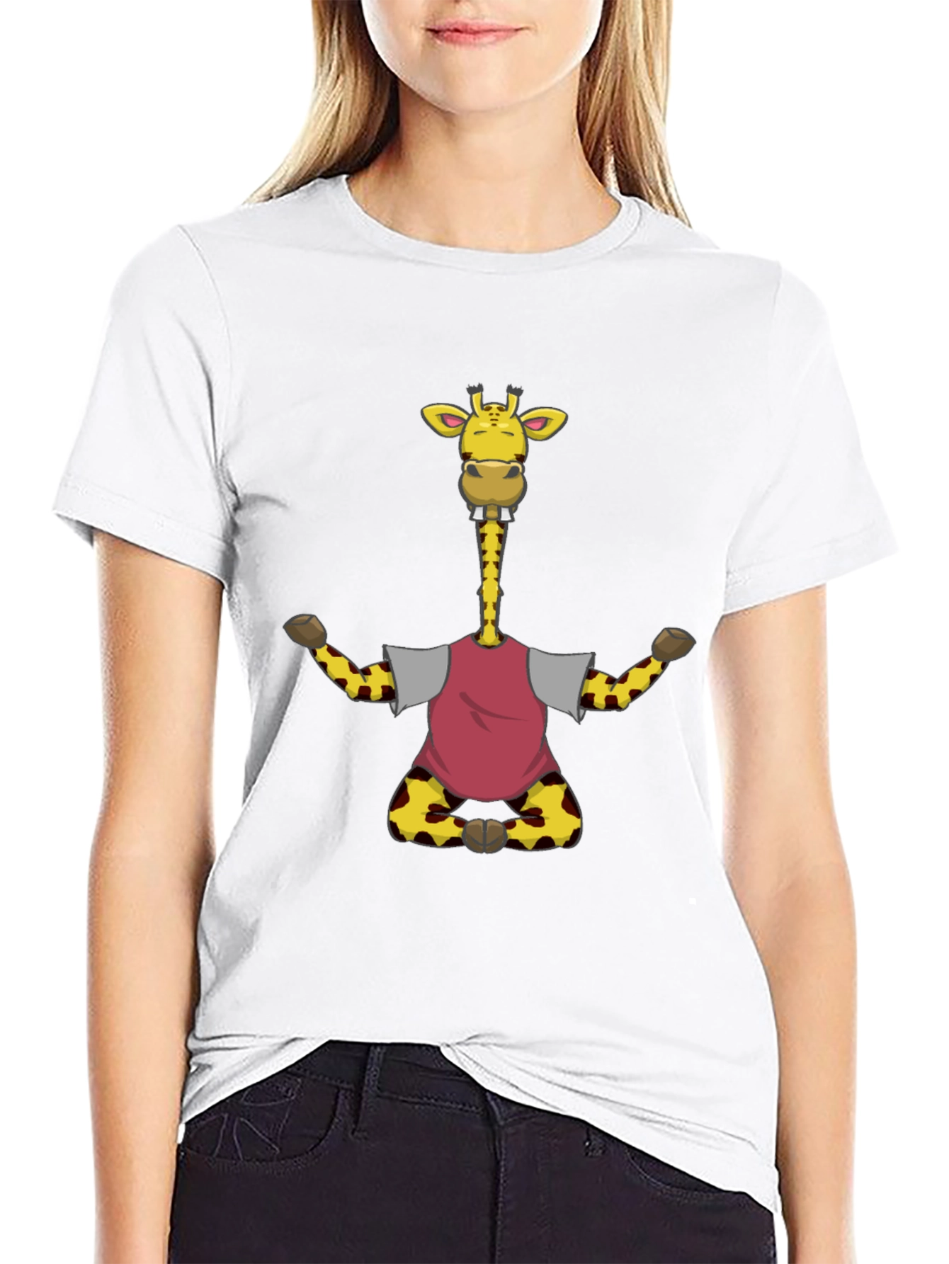 Funny Giraffe T-Shirt - Mens Black Tee