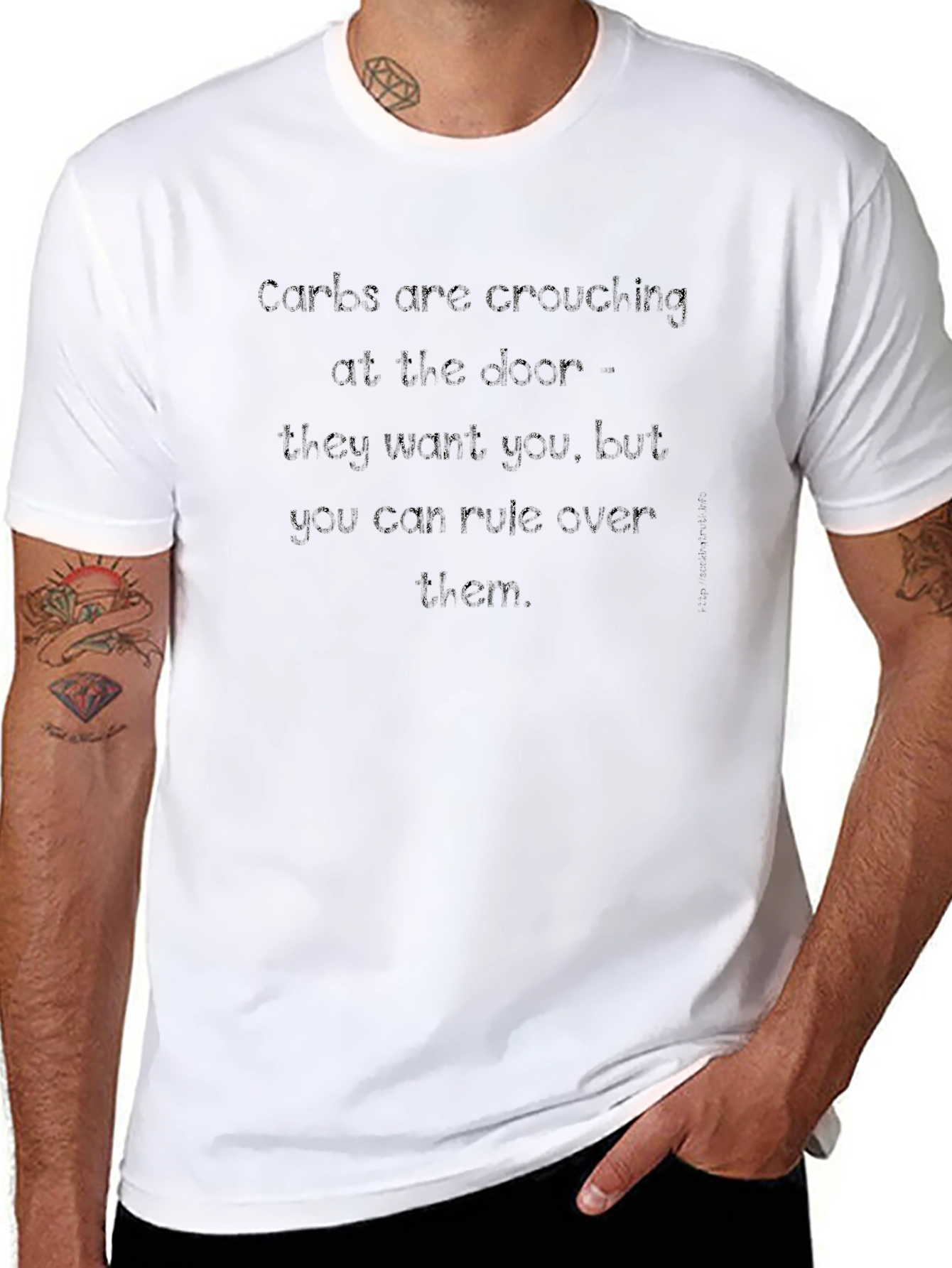 Carbs Are Crouching at The Door Black T-Shirt