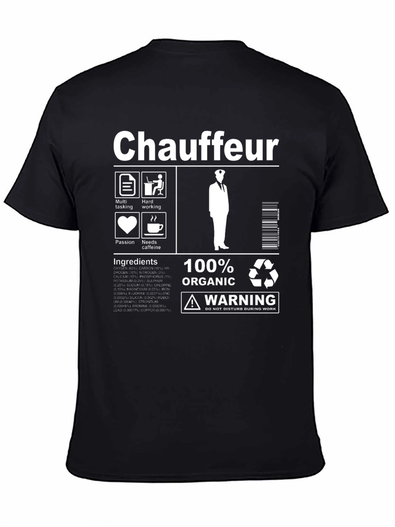 Chauffeur Ingredients Black T-Shirt