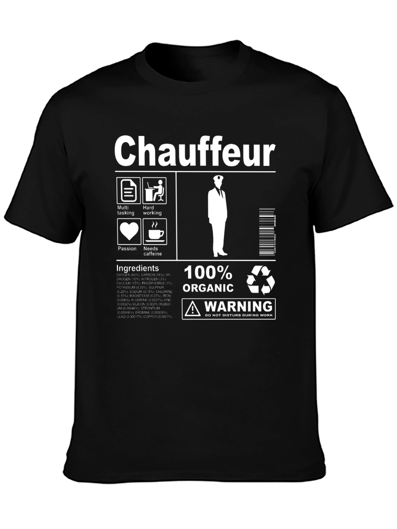 Chauffeur Ingredients Black T-Shirt