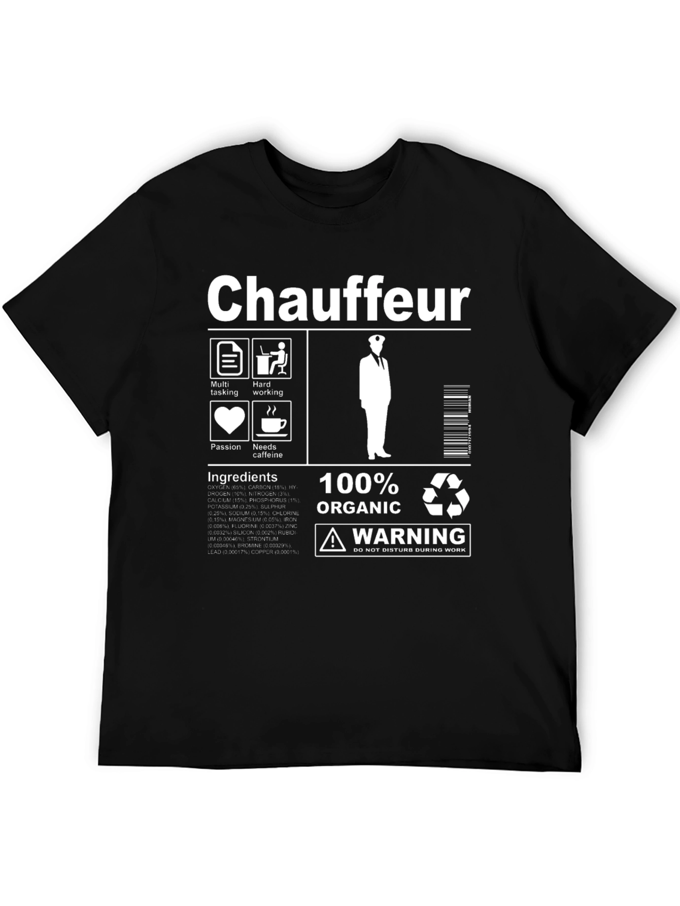 Chauffeur Ingredients Black T-Shirt