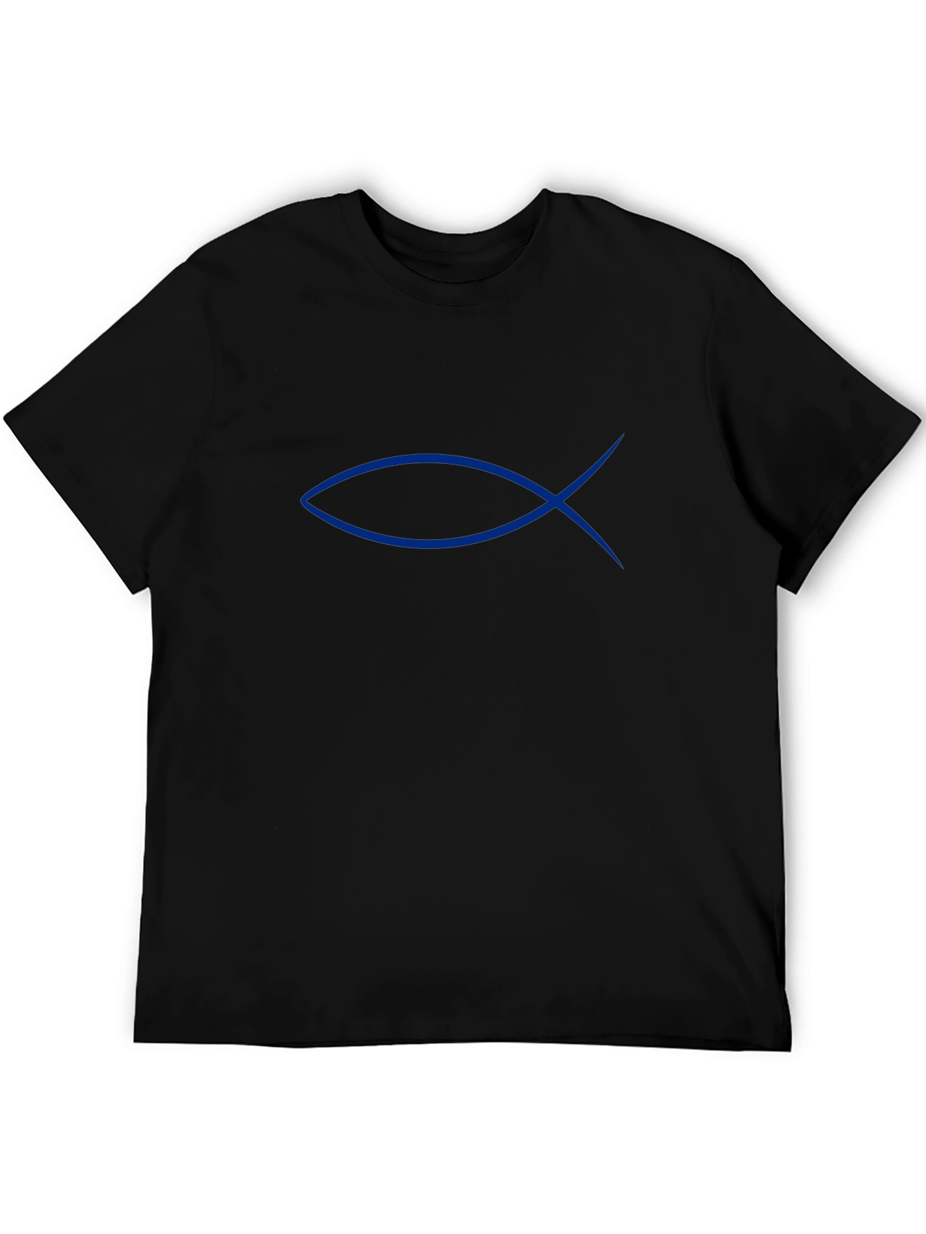 Blue Ichthys Symbol Black T-Shirt