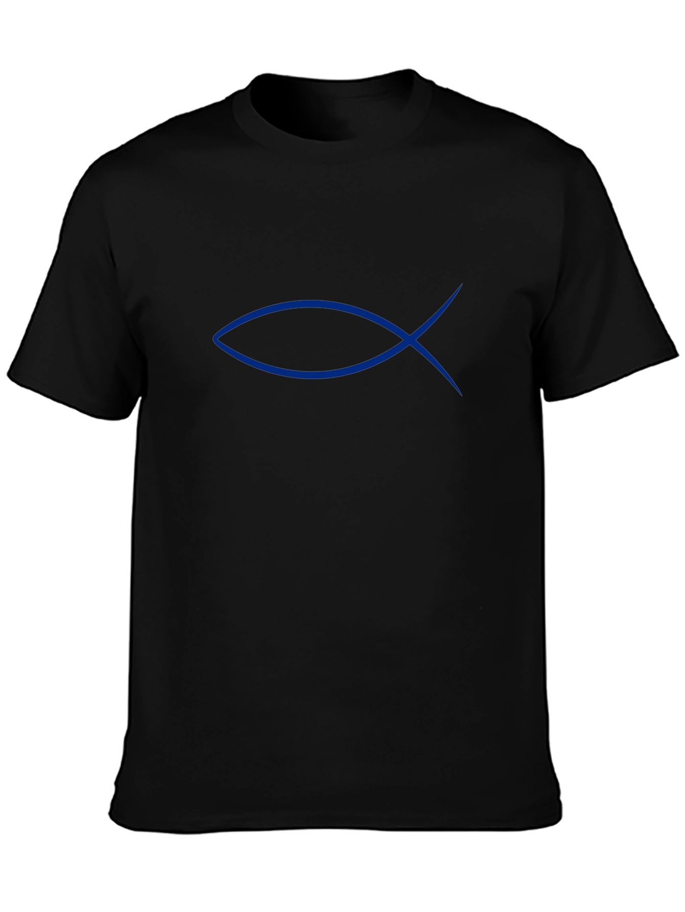 Blue Ichthys Symbol Black T-Shirt