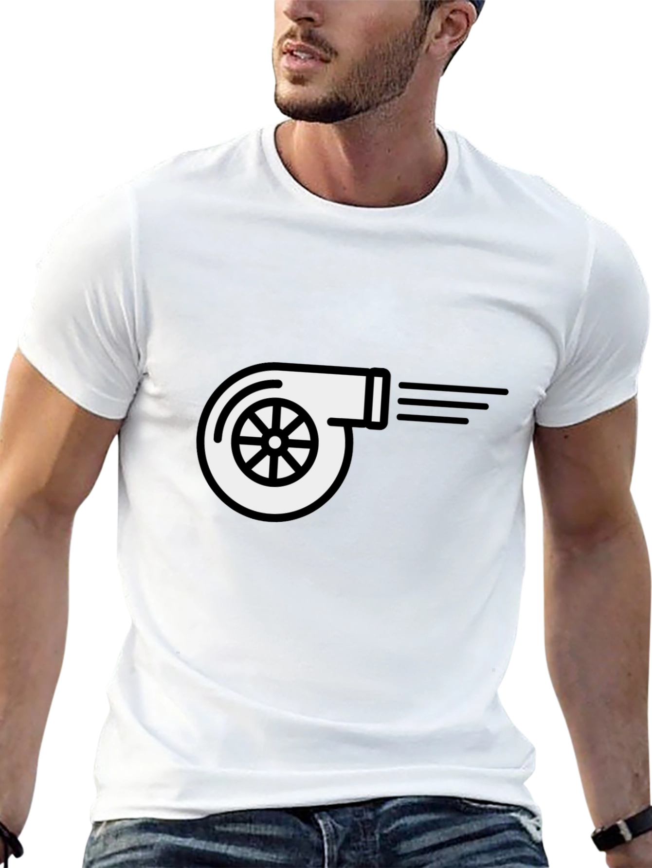 Turbocharger T-Shirt - Black Cotton Blend