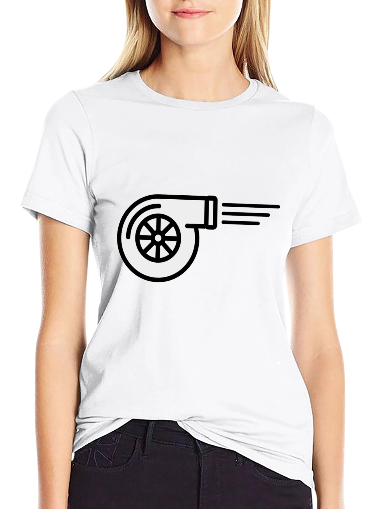 Turbocharger T-Shirt - Black Cotton Blend