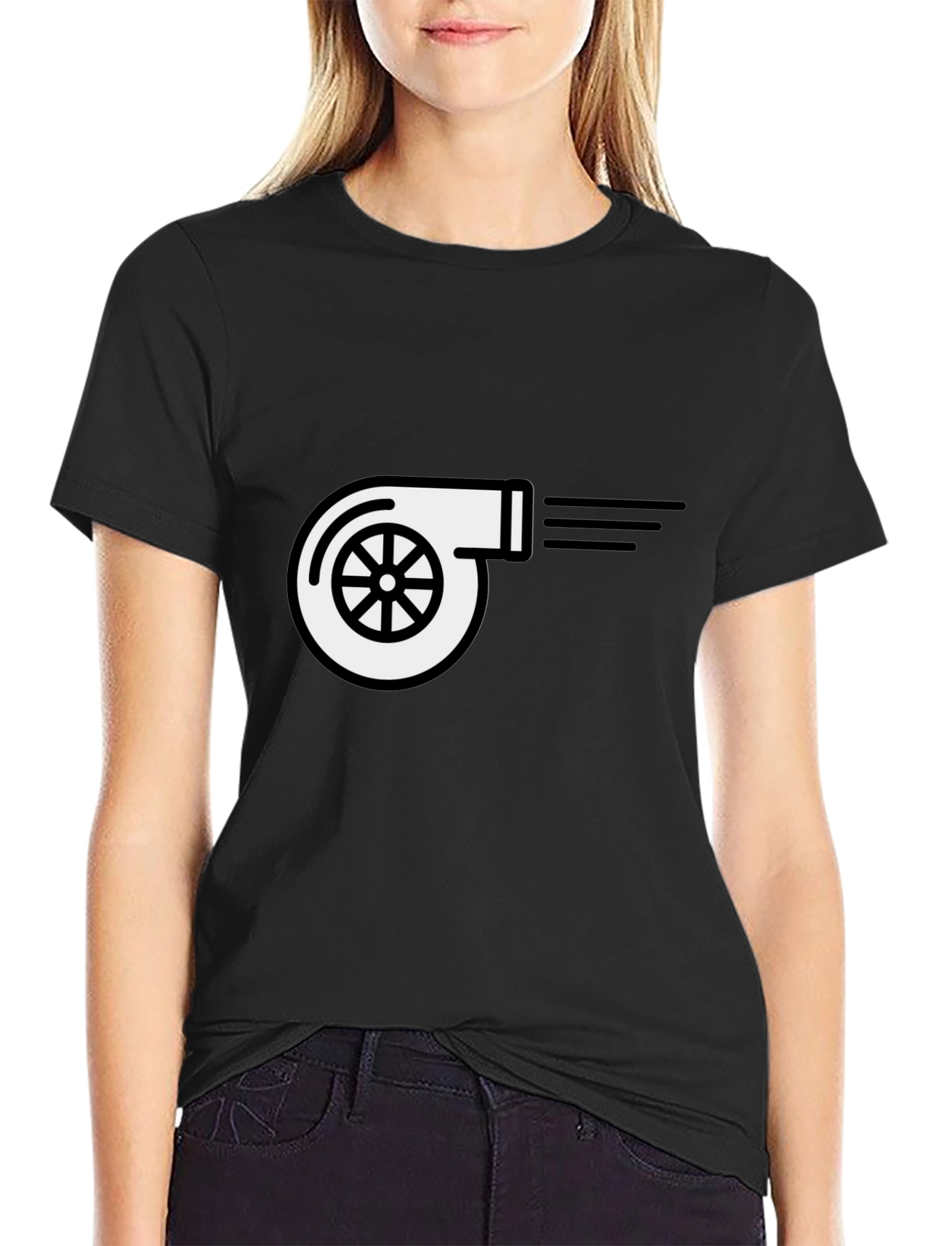 Turbocharger T-Shirt - Black Cotton Blend