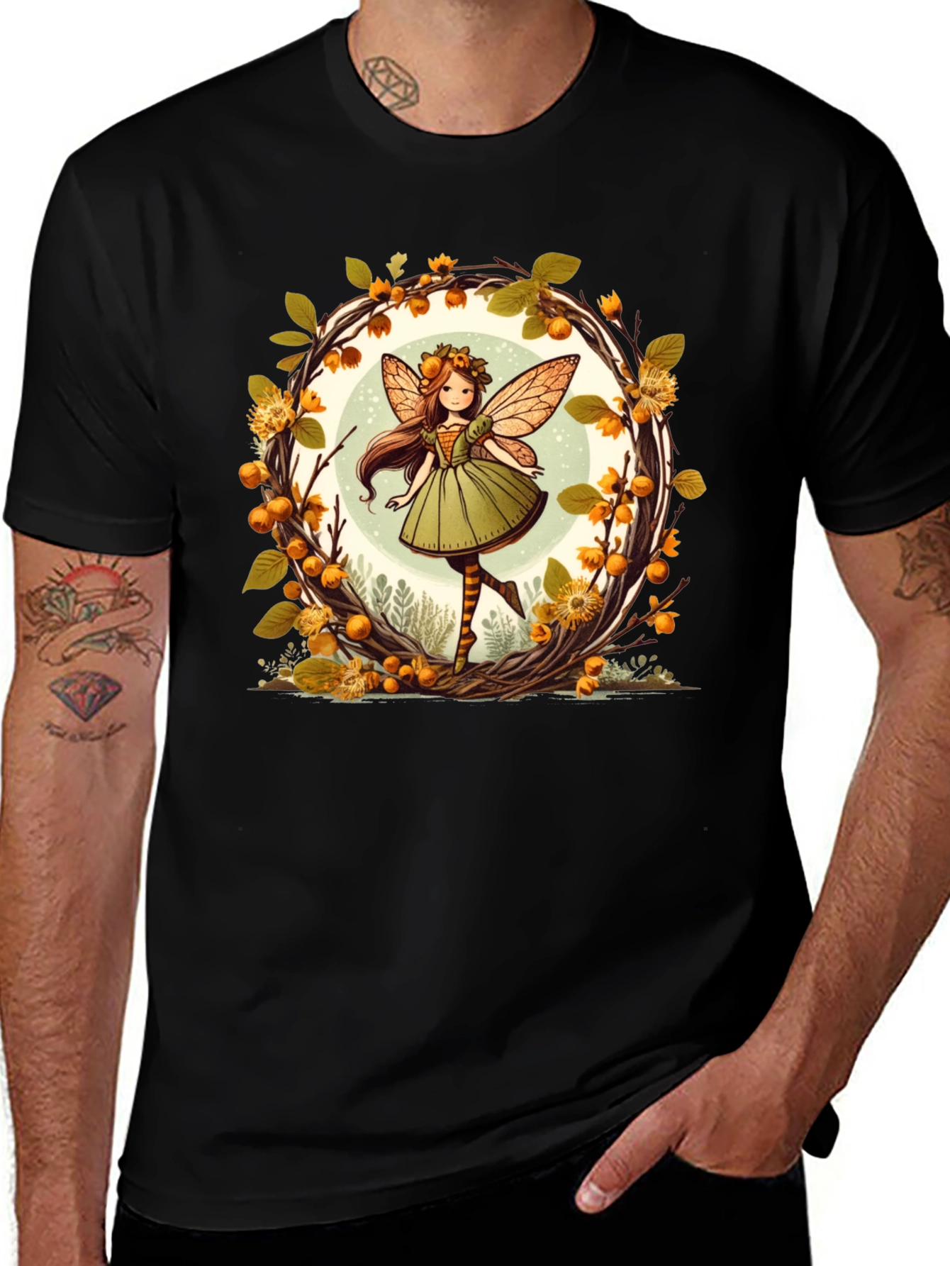 Autumn Fairy Graphic Tee - Whimsical Fall T-Shirt